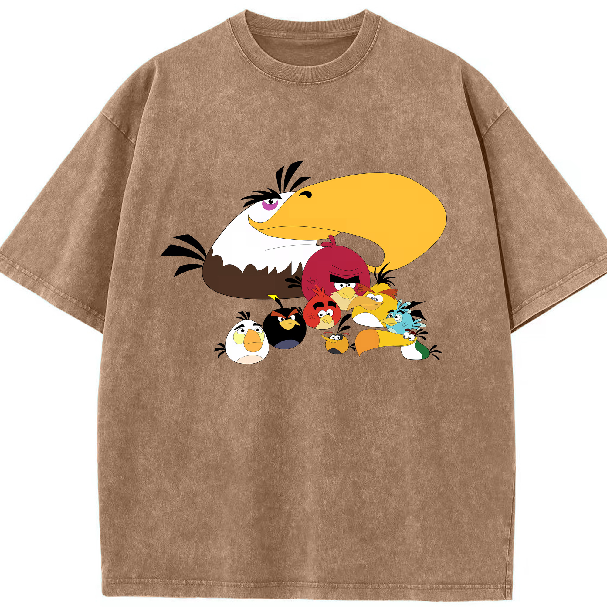 （画像用） Angry Birds アングリーバード 綿100% ヴィンテージ風 半袖Tシャツ（フロントプリント）