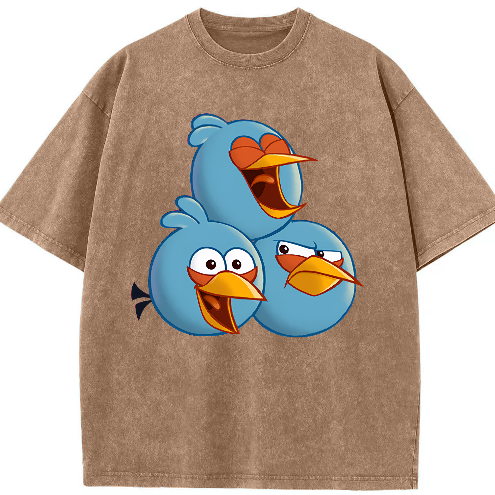 （画像用） Angry Birds アングリーバード 綿100% ヴィンテージ風 半袖Tシャツ（フロントプリント）
