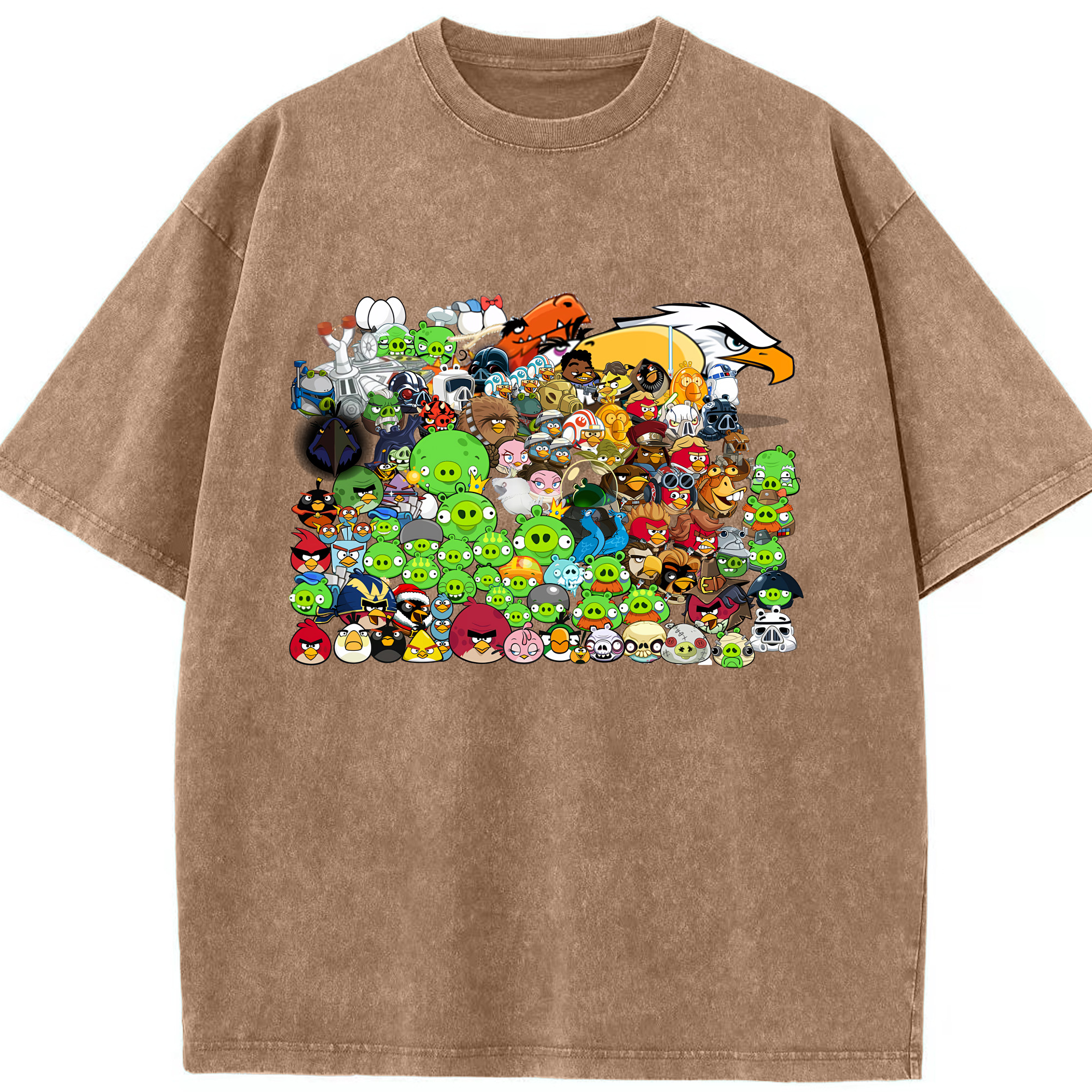 （画像用） Angry Birds アングリーバード 綿100% ヴィンテージ風 半袖Tシャツ（フロントプリント）