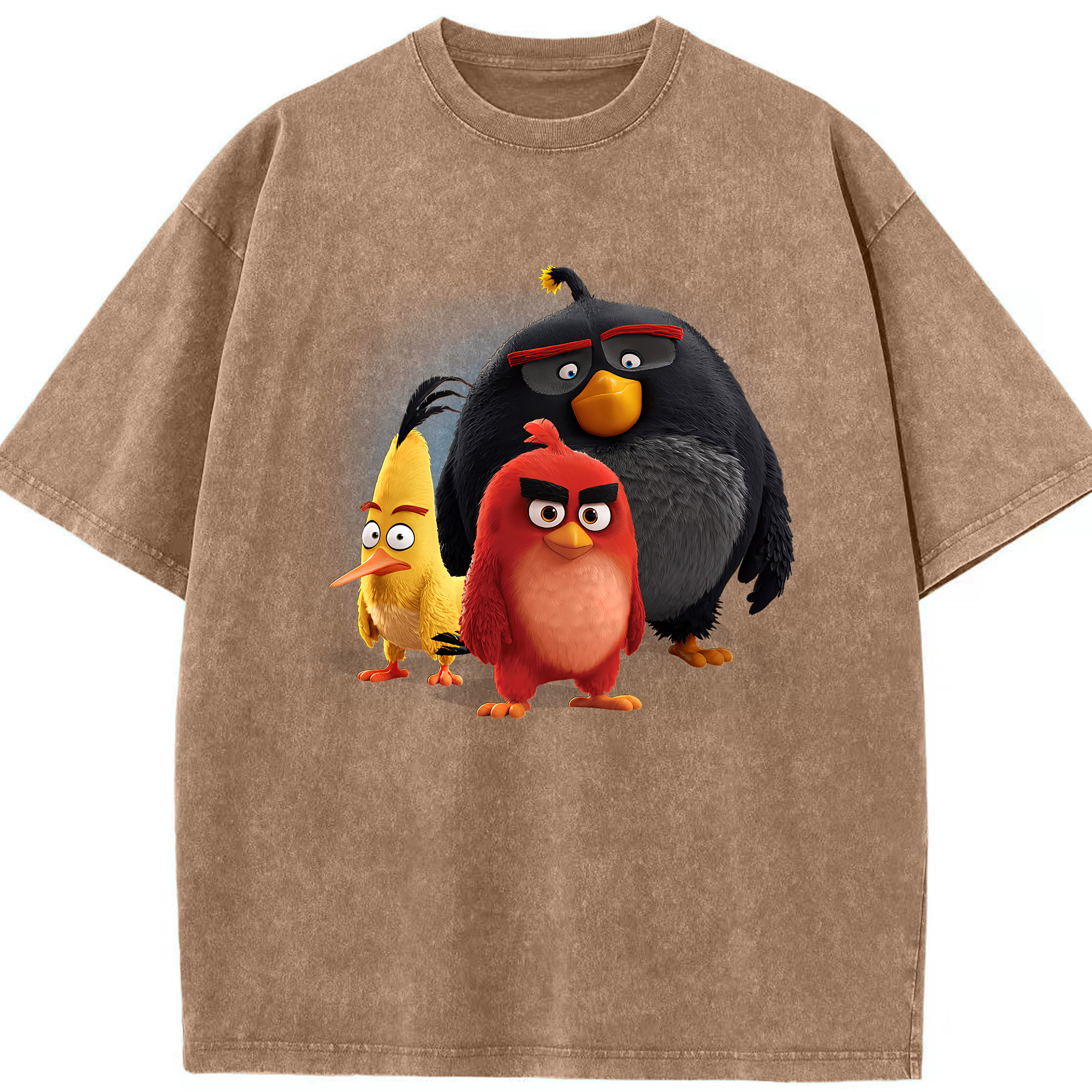 （画像用） Angry Birds アングリーバード 綿100% ヴィンテージ風 半袖Tシャツ（フロントプリント）