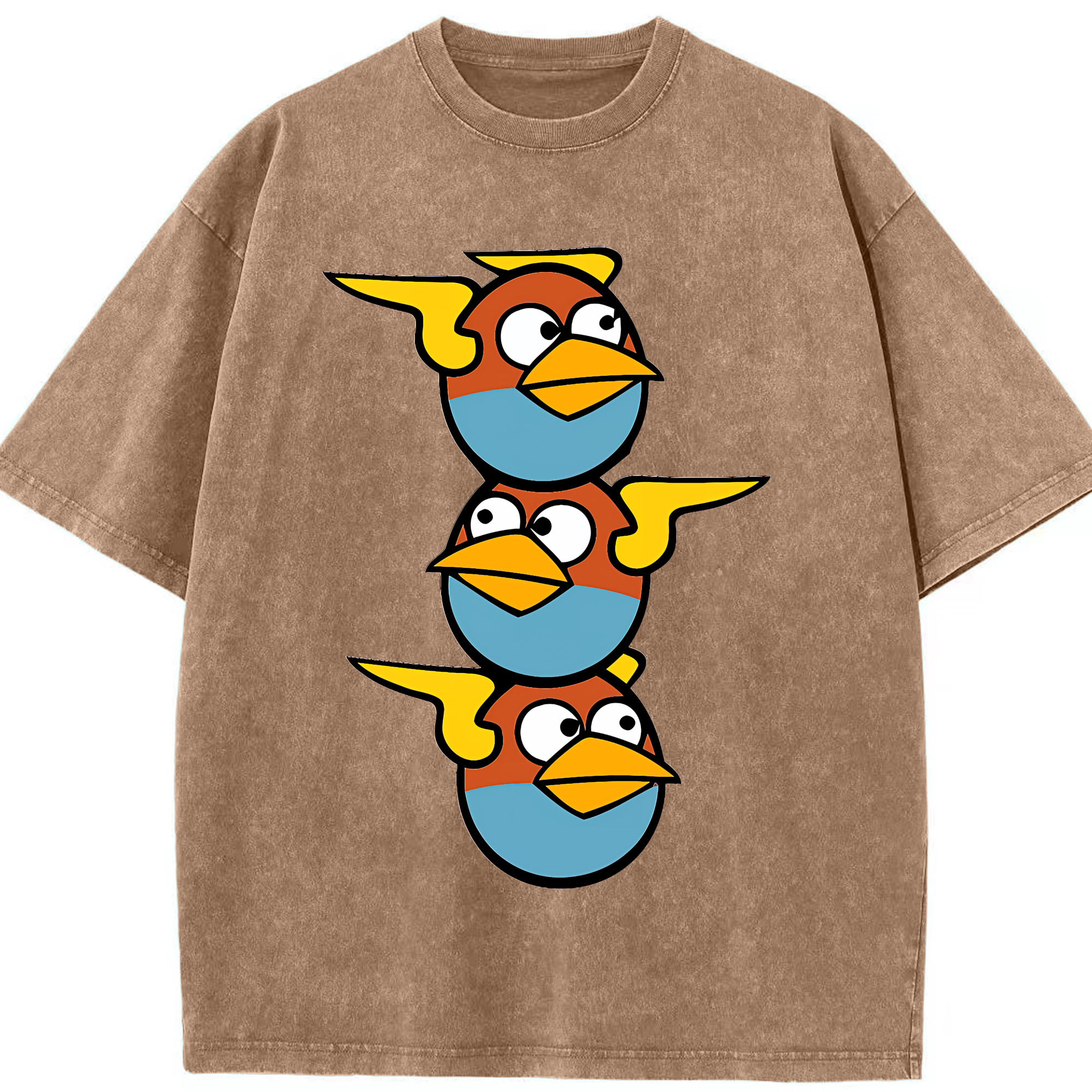 （画像用） Angry Birds アングリーバード 綿100% ヴィンテージ風 半袖Tシャツ（フロントプリント）