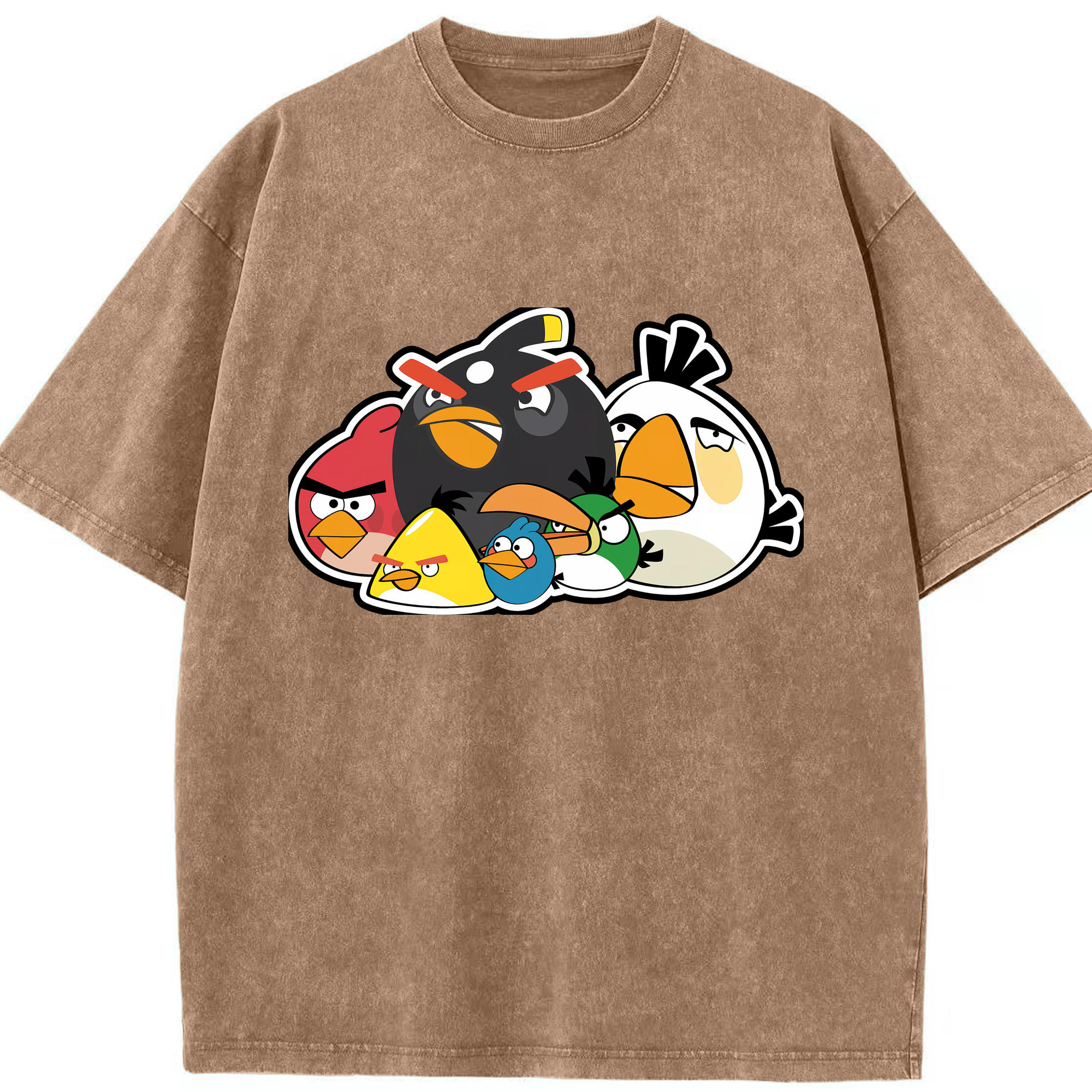 （画像用） Angry Birds アングリーバード 綿100% ヴィンテージ風 半袖Tシャツ（フロントプリント）