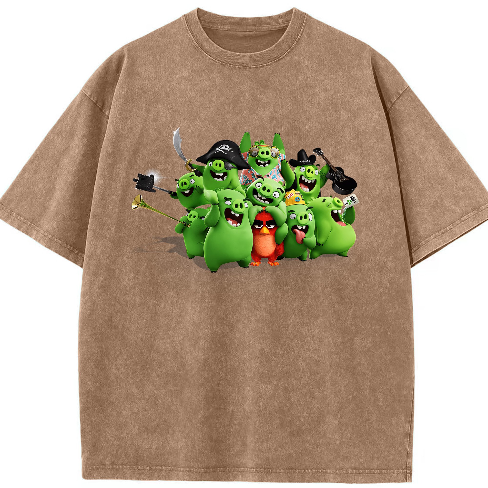 （画像用） Angry Birds アングリーバード 綿100% ヴィンテージ風 半袖Tシャツ（フロントプリント）