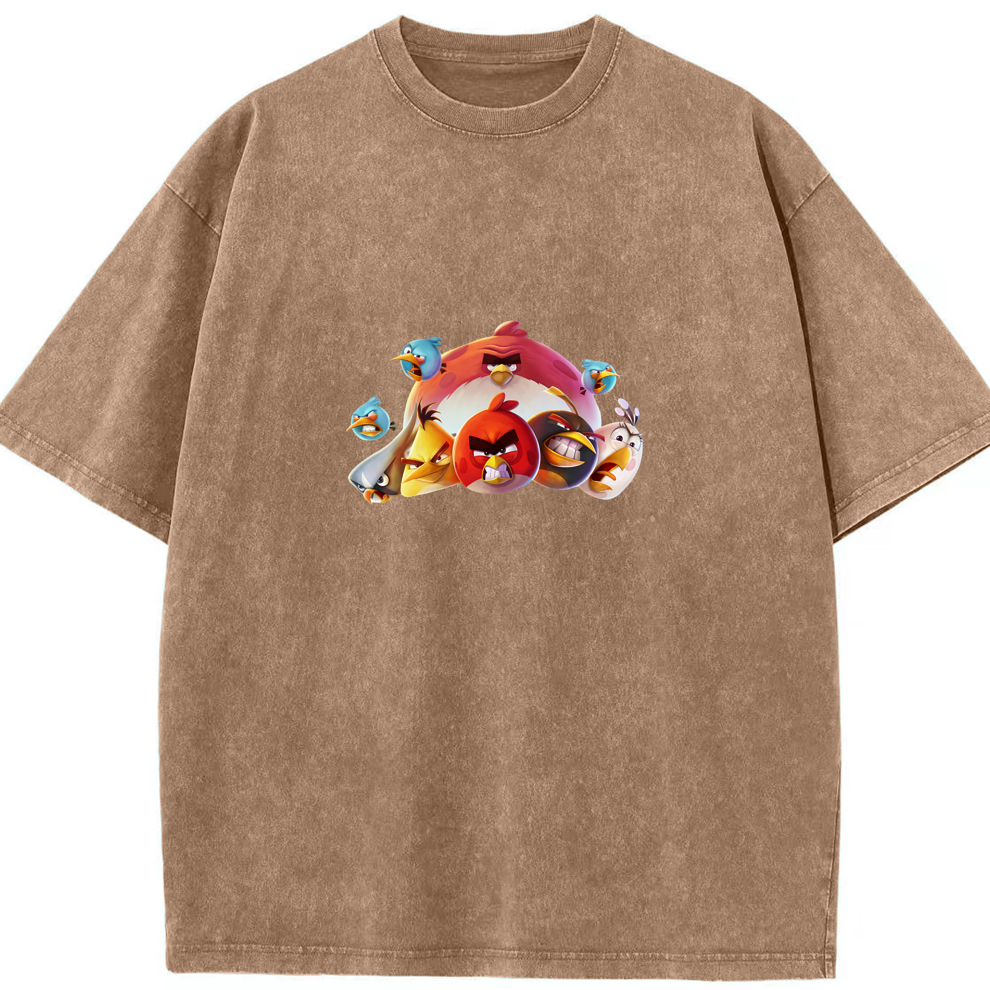 （画像用） Angry Birds アングリーバード 綿100% ヴィンテージ風 半袖Tシャツ（フロントプリント）