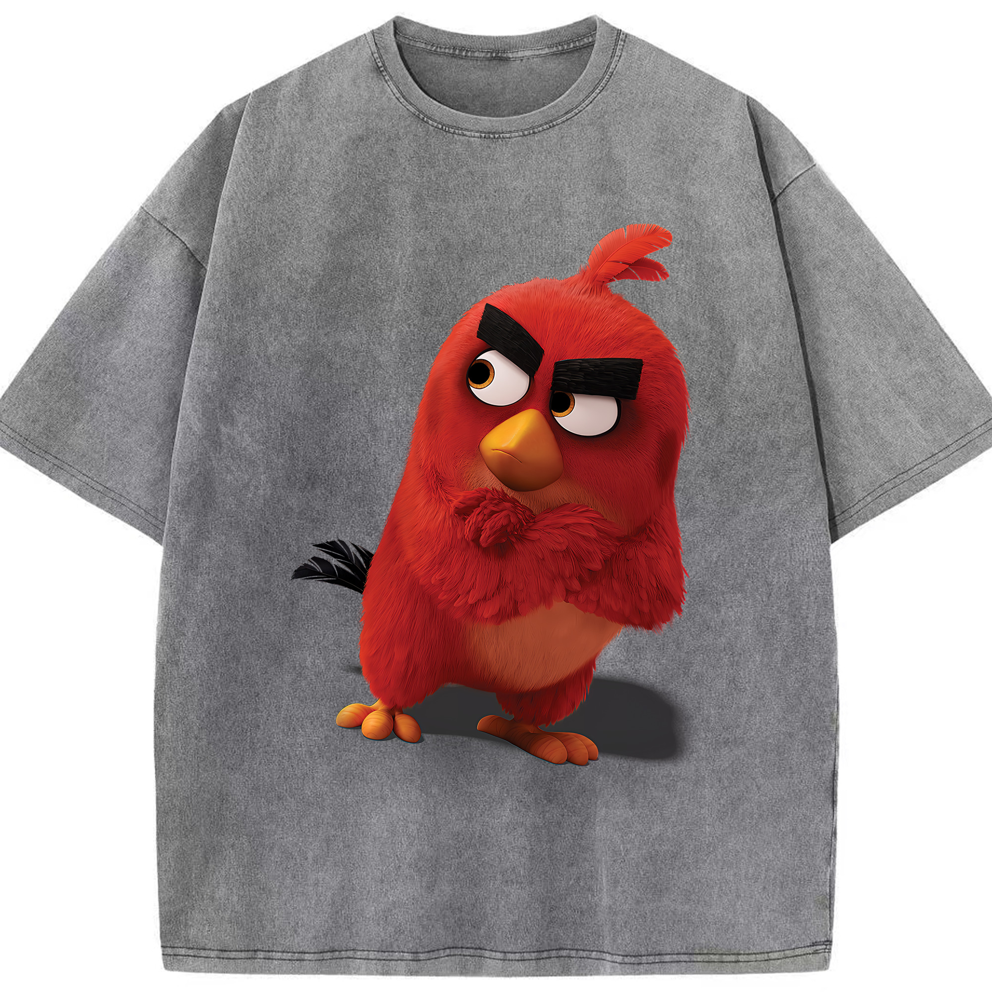 （画像用） Angry Birds アングリーバード 綿100% ヴィンテージ風 半袖Tシャツ（フロントプリント）