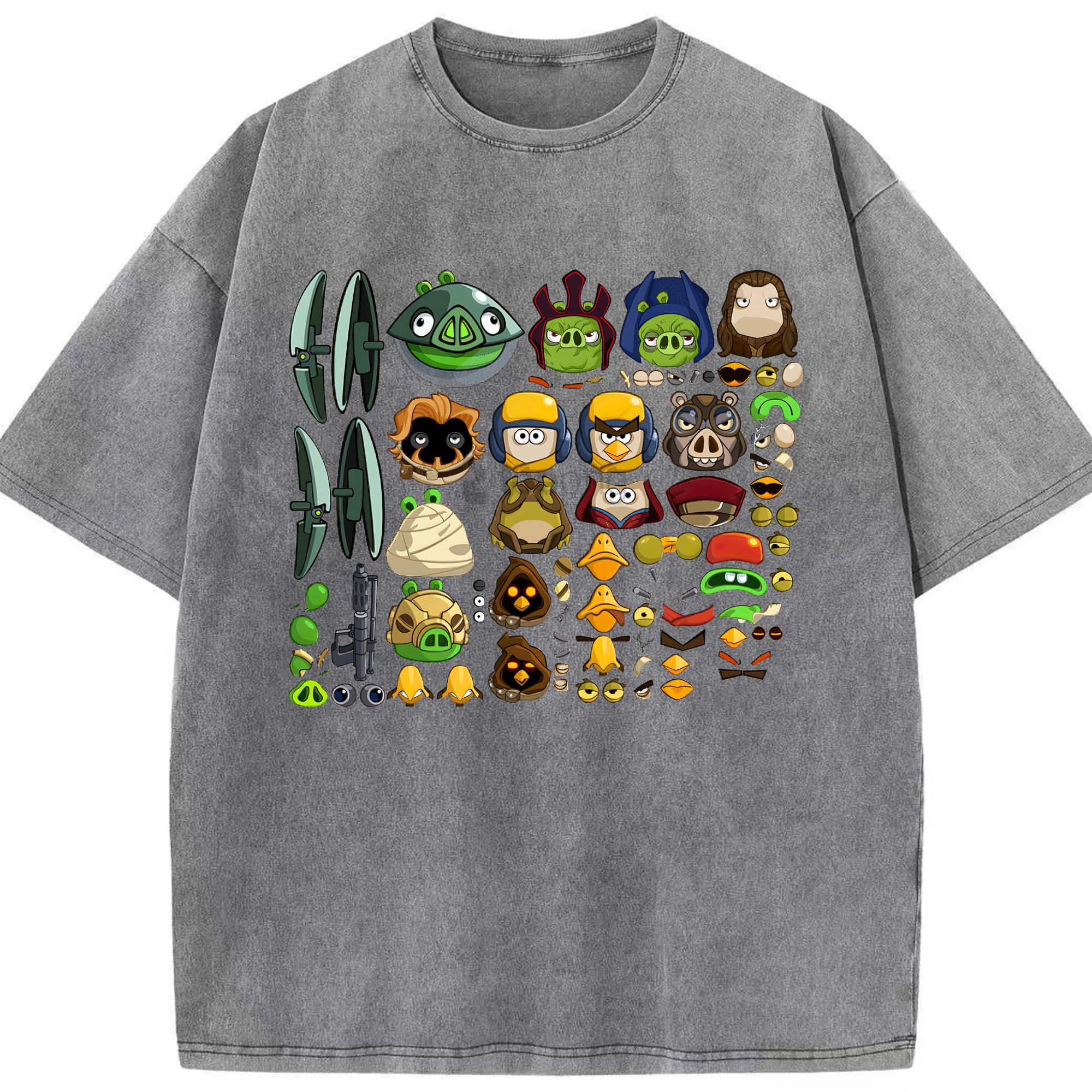 （画像用） Angry Birds アングリーバード 綿100% ヴィンテージ風 半袖Tシャツ（フロントプリント）