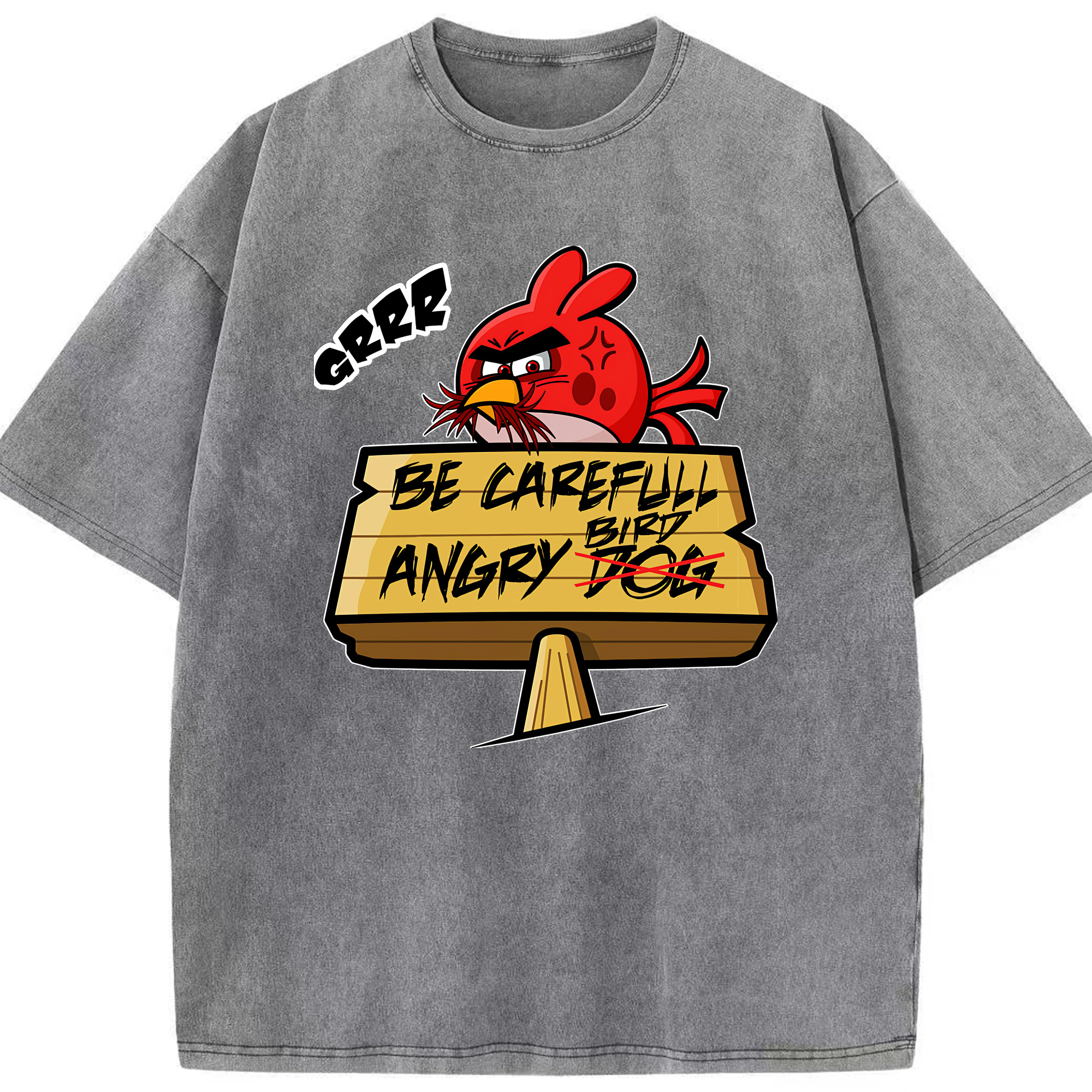 （画像用） Angry Birds アングリーバード 綿100% ヴィンテージ風 半袖Tシャツ（フロントプリント）