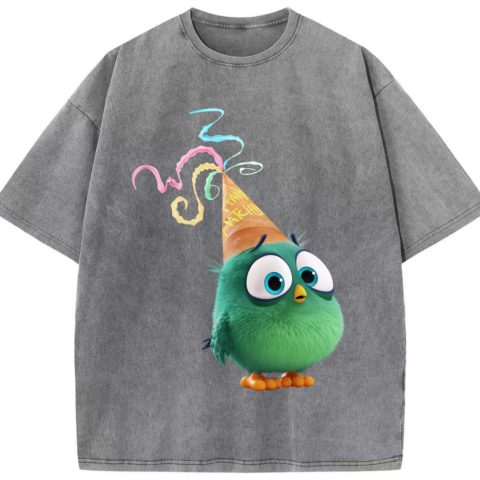 （画像用） Angry Birds アングリーバード 綿100% ヴィンテージ風 半袖Tシャツ（フロントプリント）