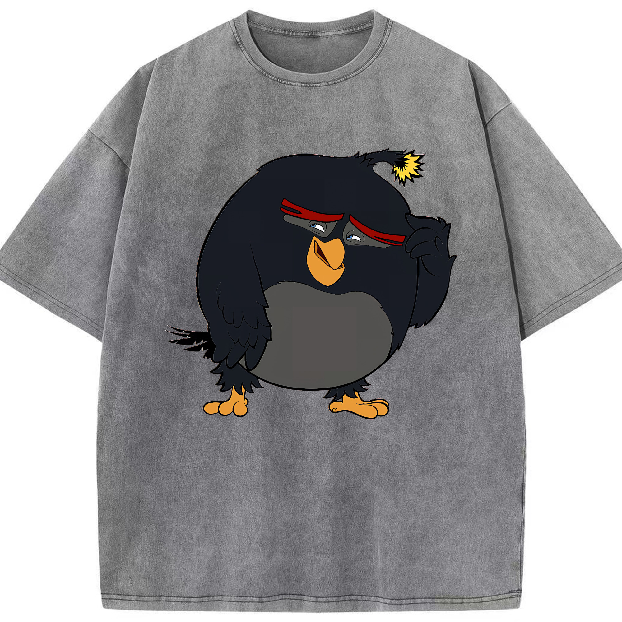 （画像用） Angry Birds アングリーバード 綿100% ヴィンテージ風 半袖Tシャツ（フロントプリント）