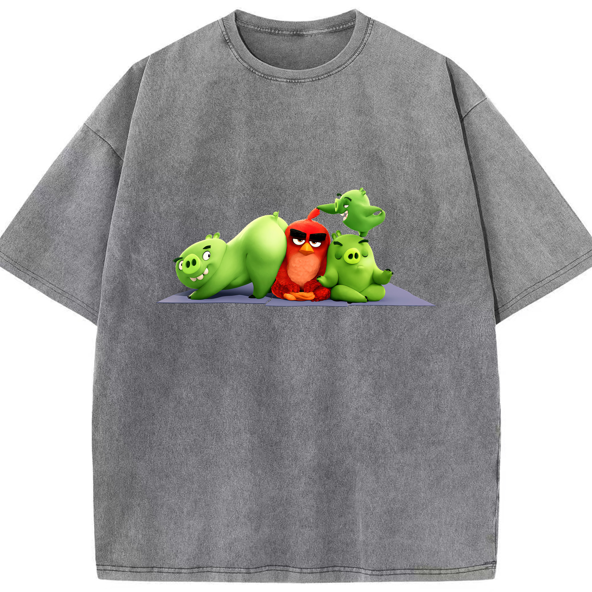 （画像用） Angry Birds アングリーバード 綿100% ヴィンテージ風 半袖Tシャツ（フロントプリント）