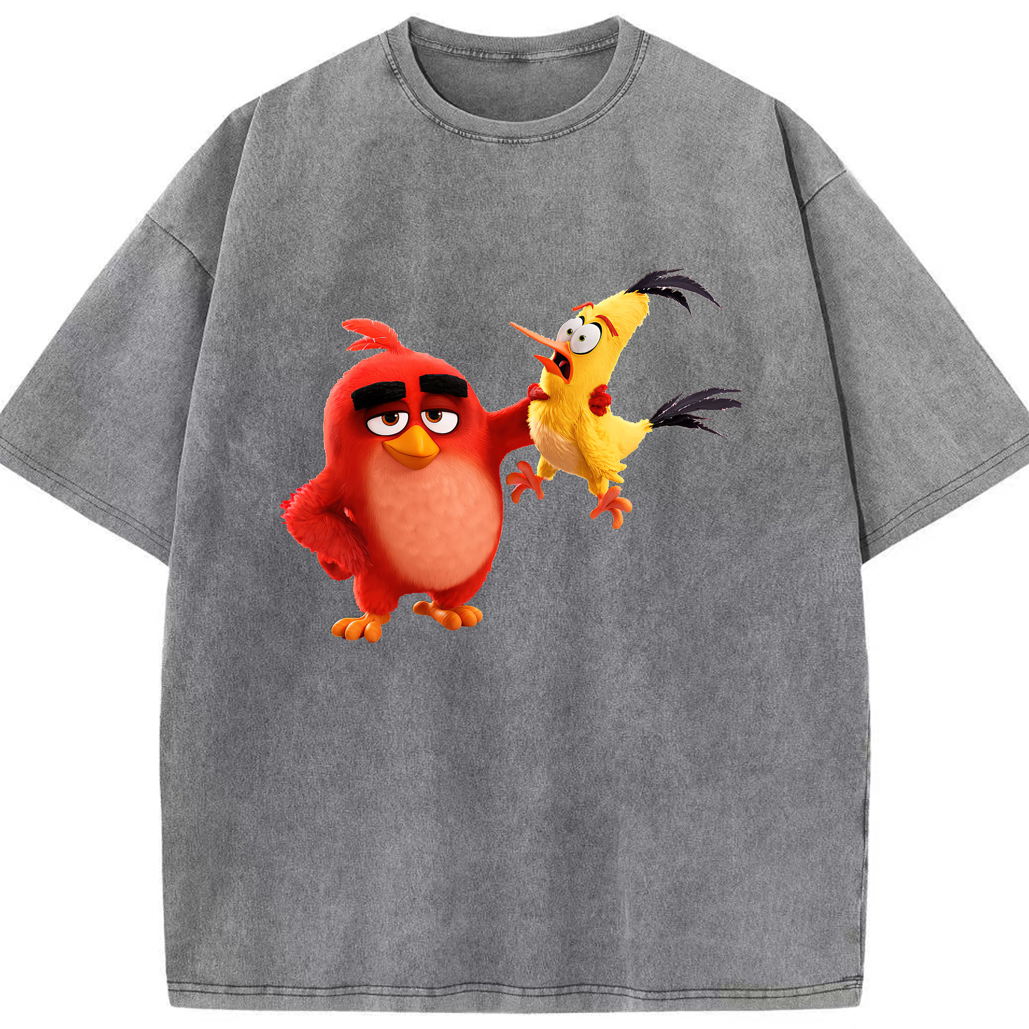 （画像用） Angry Birds アングリーバード 綿100% ヴィンテージ風 半袖Tシャツ（フロントプリント）