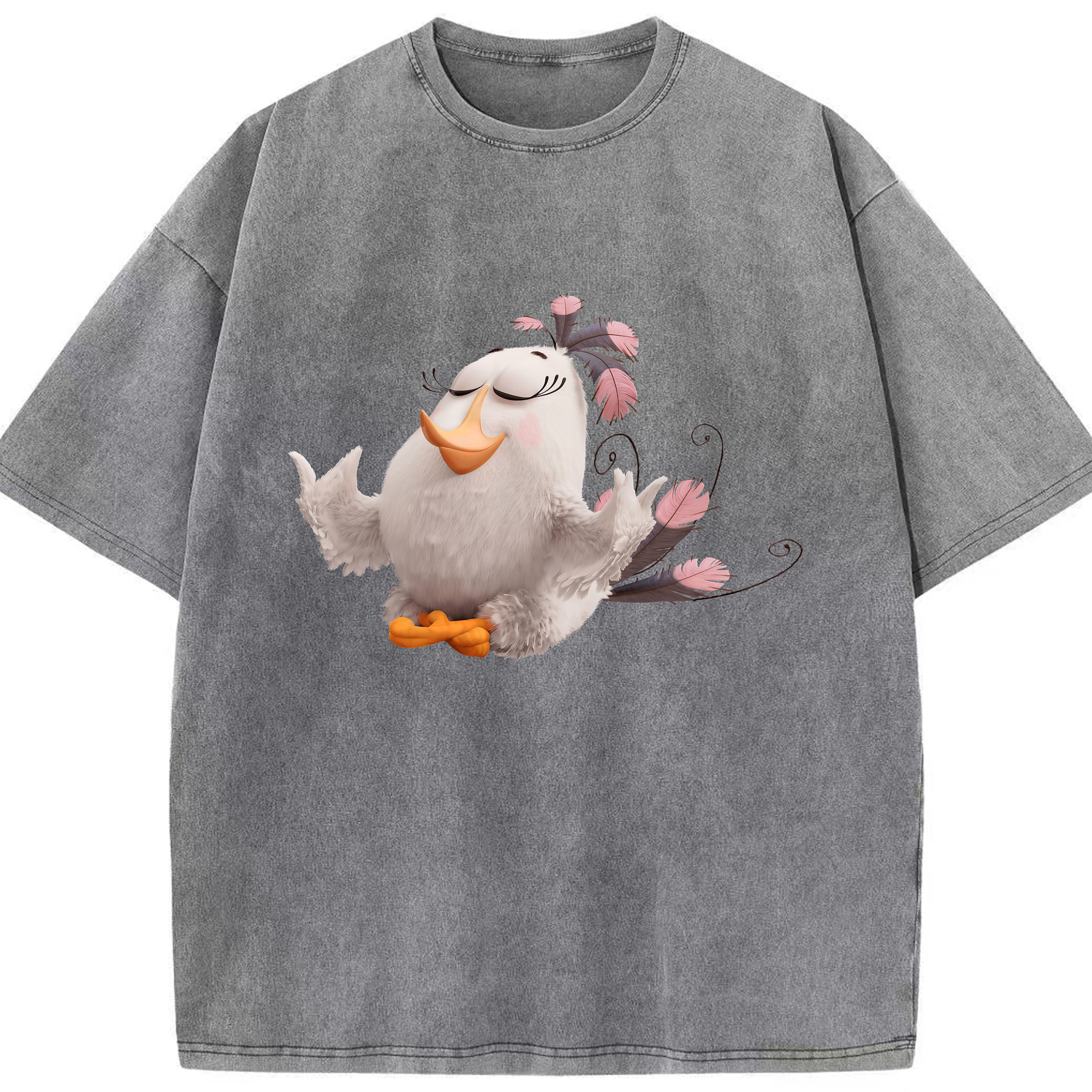 （画像用） Angry Birds アングリーバード 綿100% ヴィンテージ風 半袖Tシャツ（フロントプリント）
