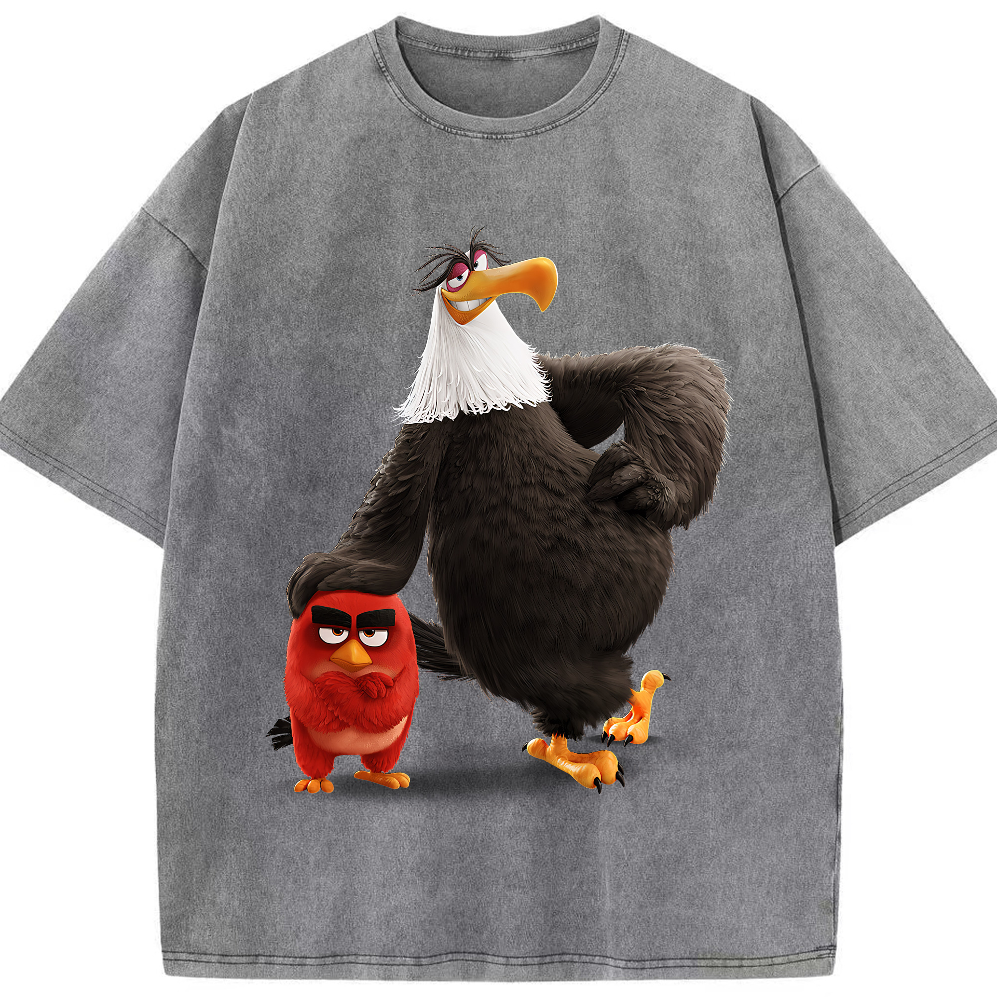 （画像用） Angry Birds アングリーバード 綿100% ヴィンテージ風 半袖Tシャツ（フロントプリント）