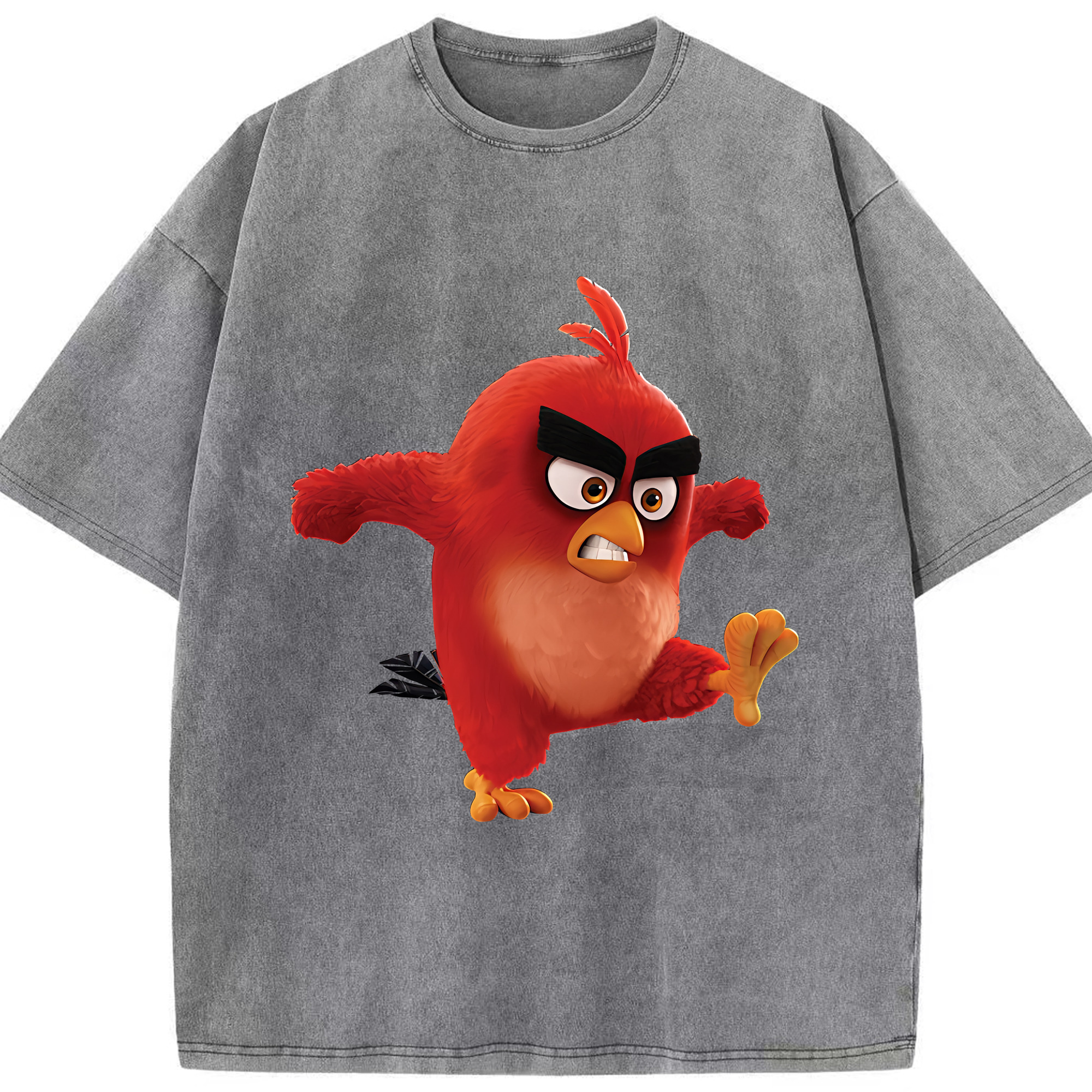 （画像用） Angry Birds アングリーバード 綿100% ヴィンテージ風 半袖Tシャツ（フロントプリント）