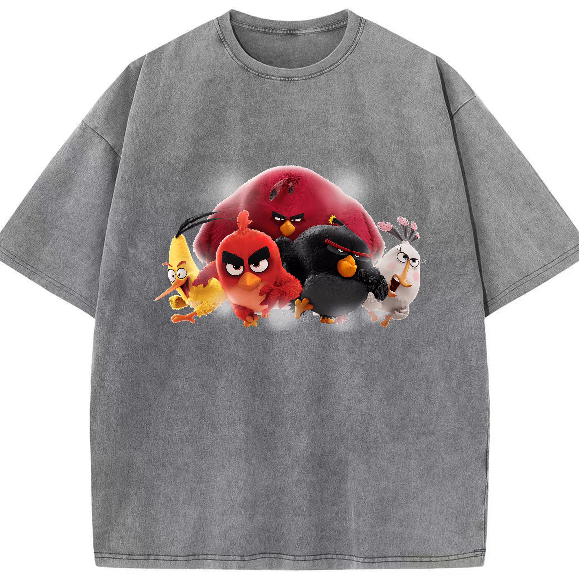 （画像用） Angry Birds アングリーバード 綿100% ヴィンテージ風 半袖Tシャツ（フロントプリント）