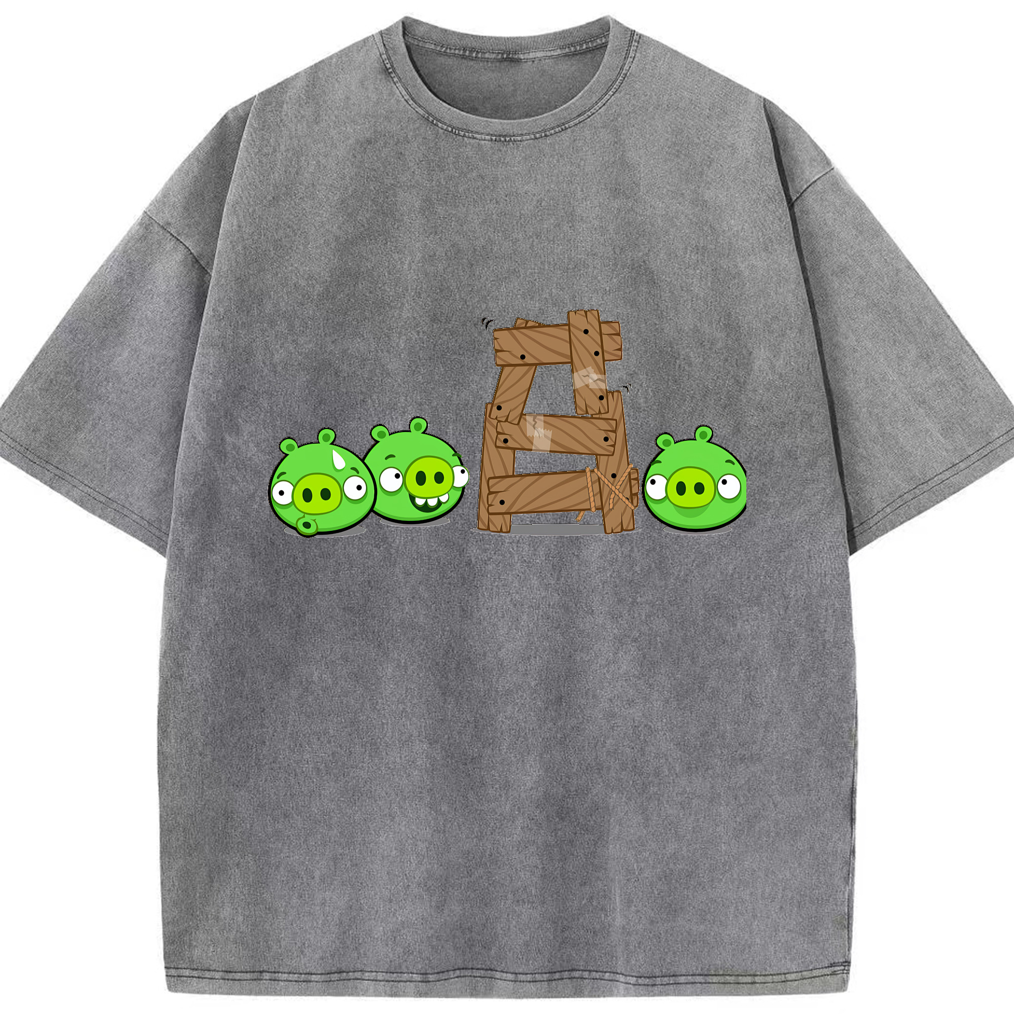 （画像用） Angry Birds アングリーバード 綿100% ヴィンテージ風 半袖Tシャツ（フロントプリント）