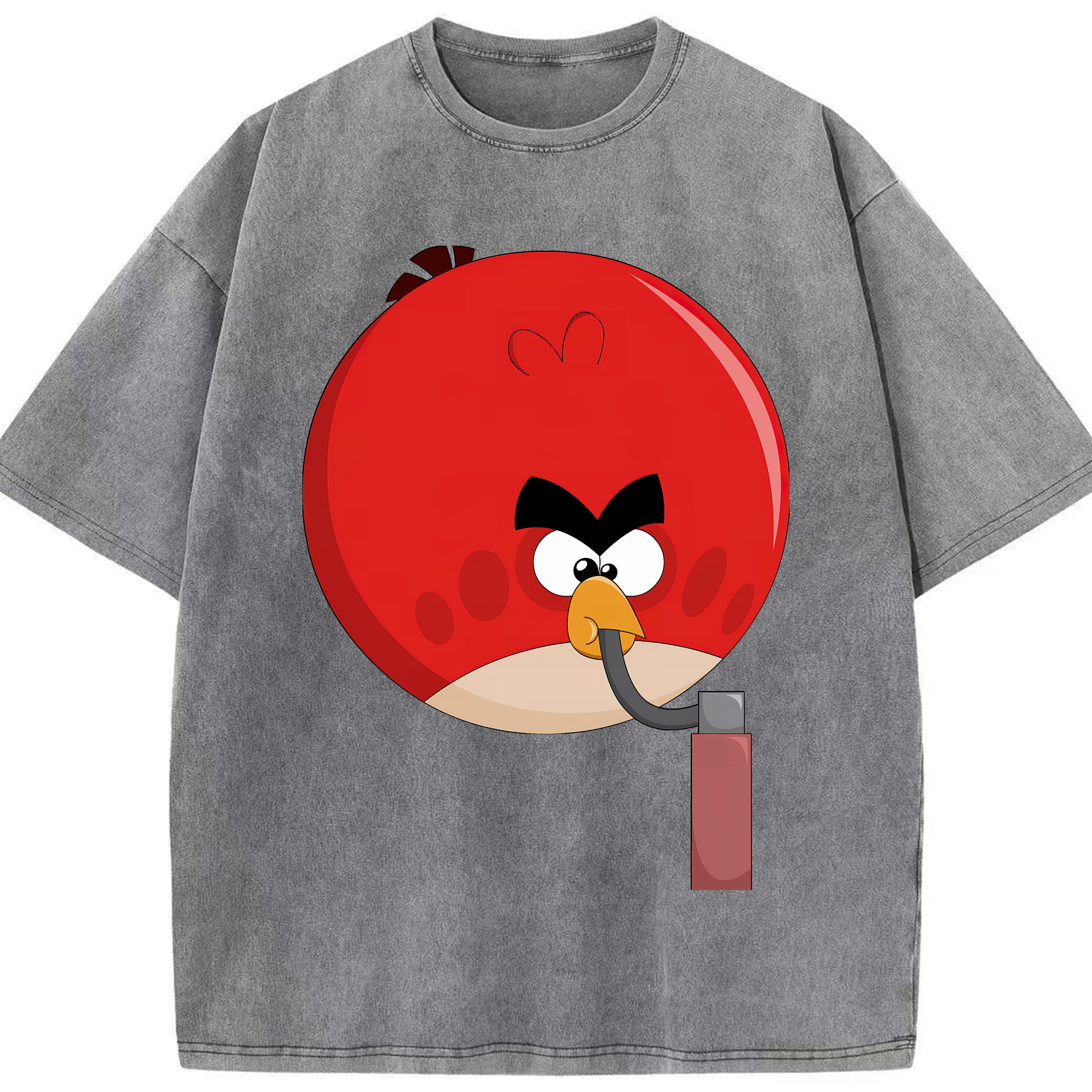 （画像用） Angry Birds アングリーバード 綿100% ヴィンテージ風 半袖Tシャツ（フロントプリント）