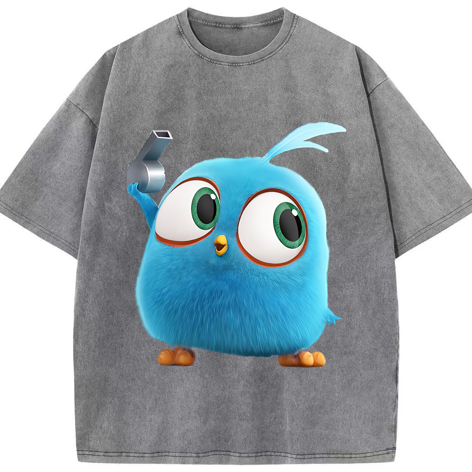 （画像用） Angry Birds アングリーバード 綿100% ヴィンテージ風 半袖Tシャツ（フロントプリント）