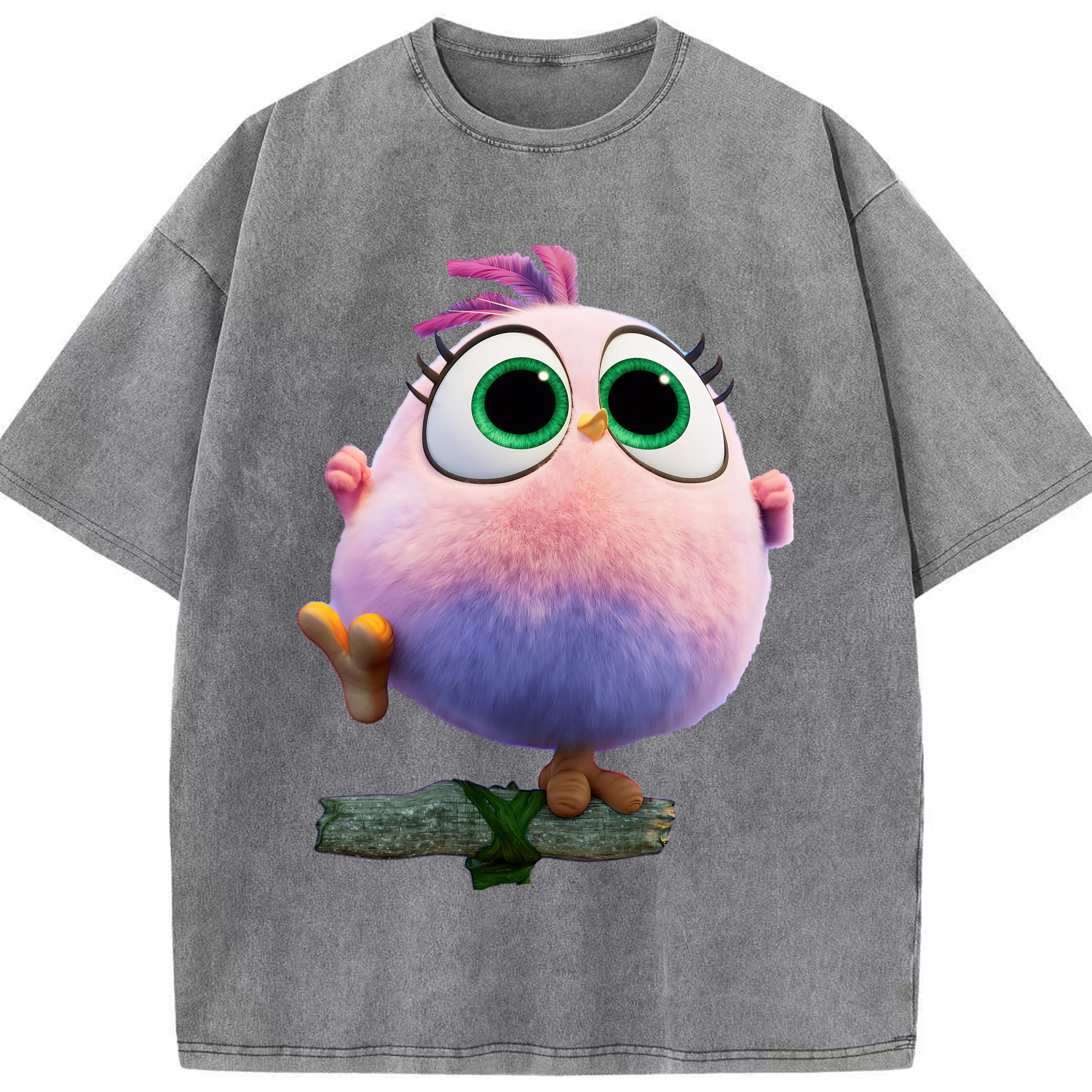 （画像用） Angry Birds アングリーバード 綿100% ヴィンテージ風 半袖Tシャツ（フロントプリント）