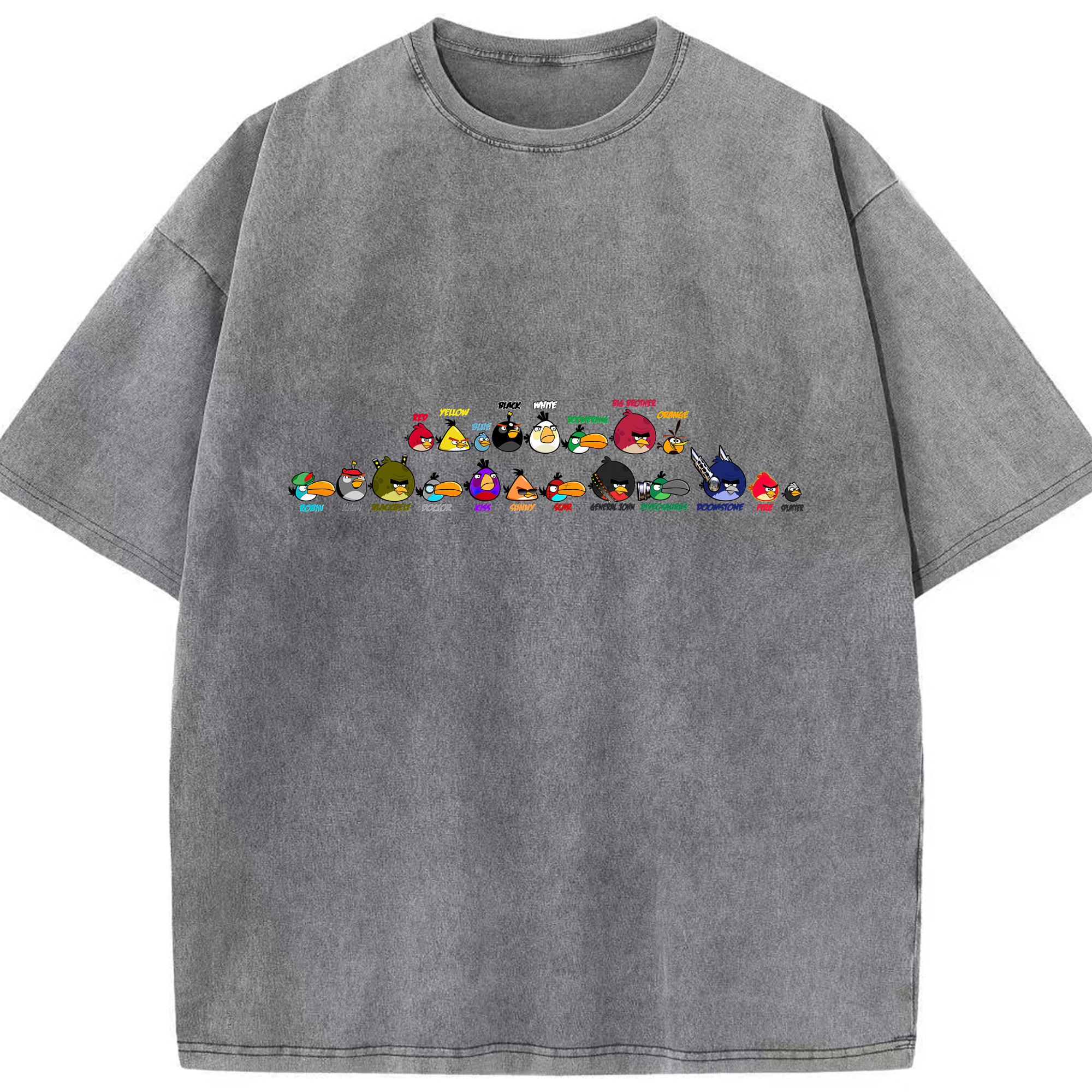 （画像用） Angry Birds アングリーバード 綿100% ヴィンテージ風 半袖Tシャツ（フロントプリント）
