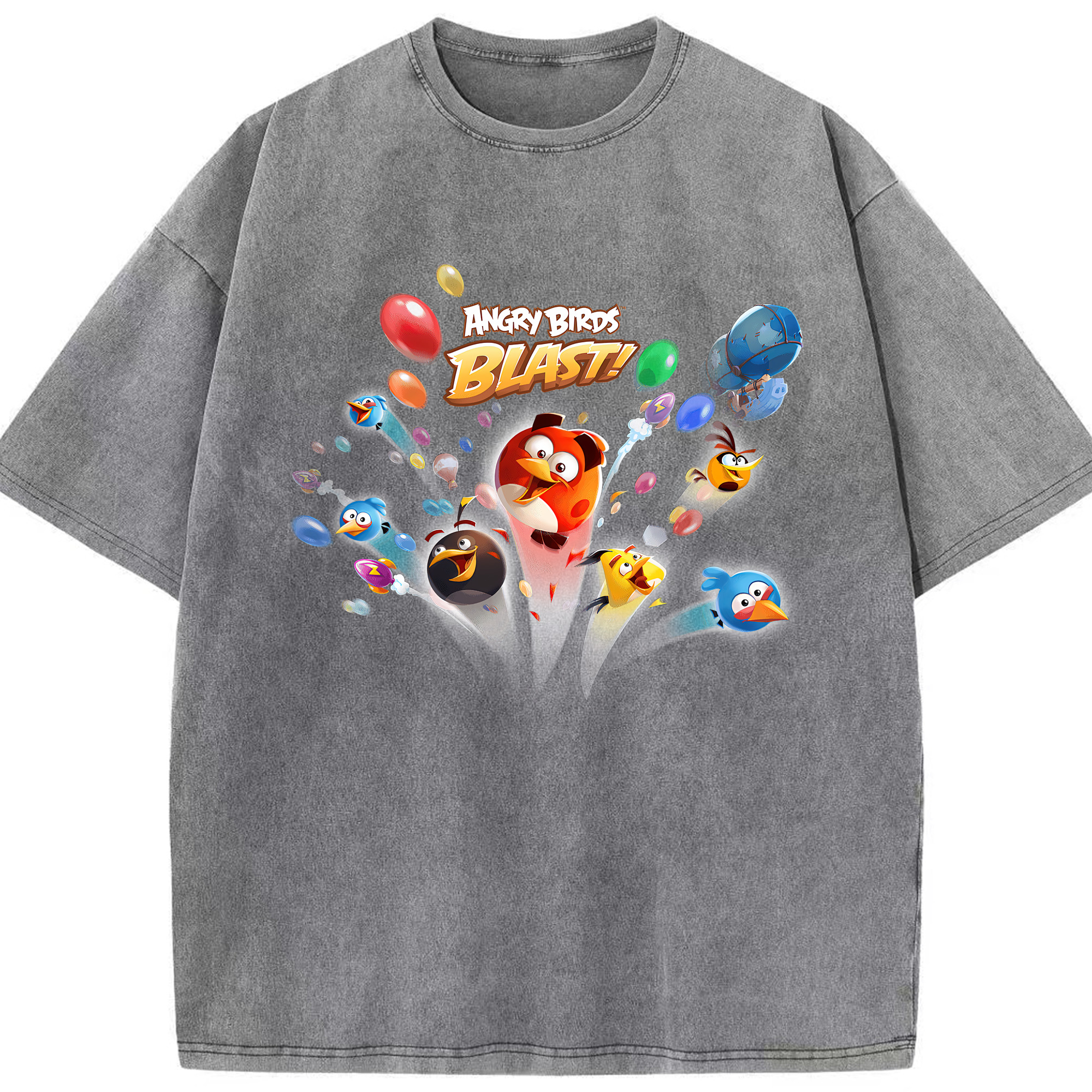 （画像用） Angry Birds アングリーバード 綿100% ヴィンテージ風 半袖Tシャツ（フロントプリント）