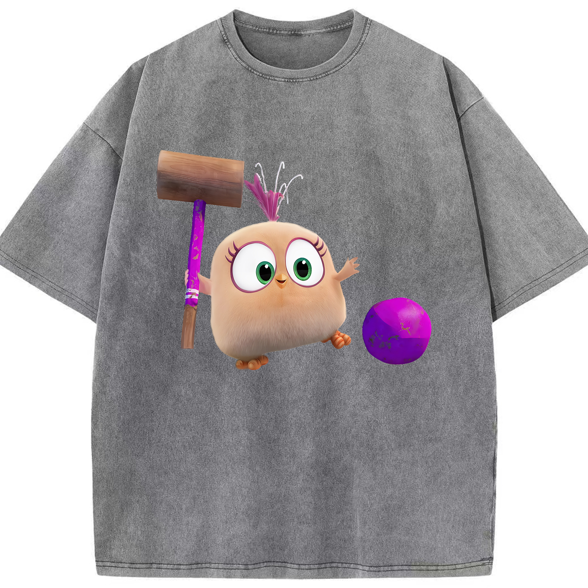 （画像用） Angry Birds アングリーバード 綿100% ヴィンテージ風 半袖Tシャツ（フロントプリント）