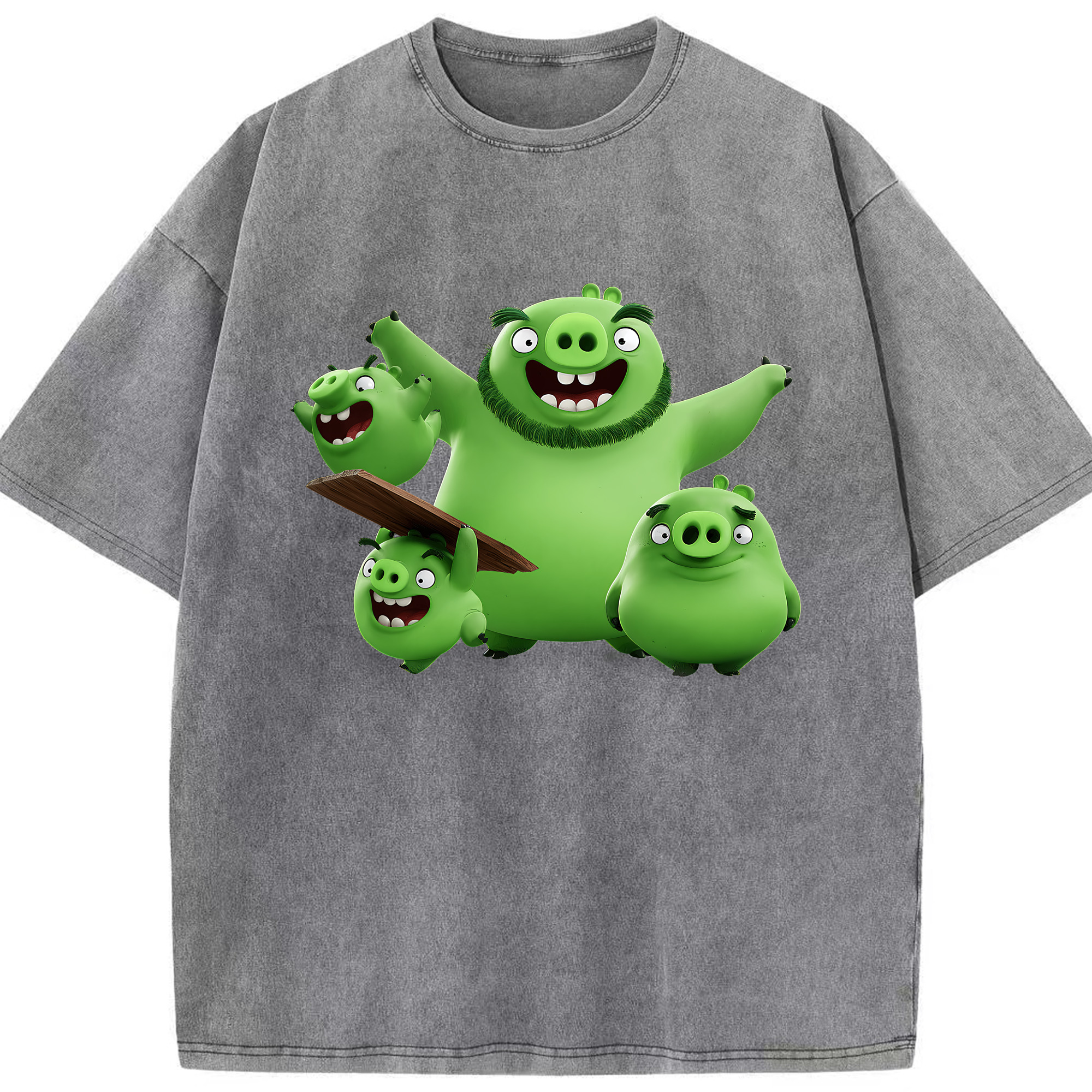 （画像用） Angry Birds アングリーバード 綿100% ヴィンテージ風 半袖Tシャツ（フロントプリント）