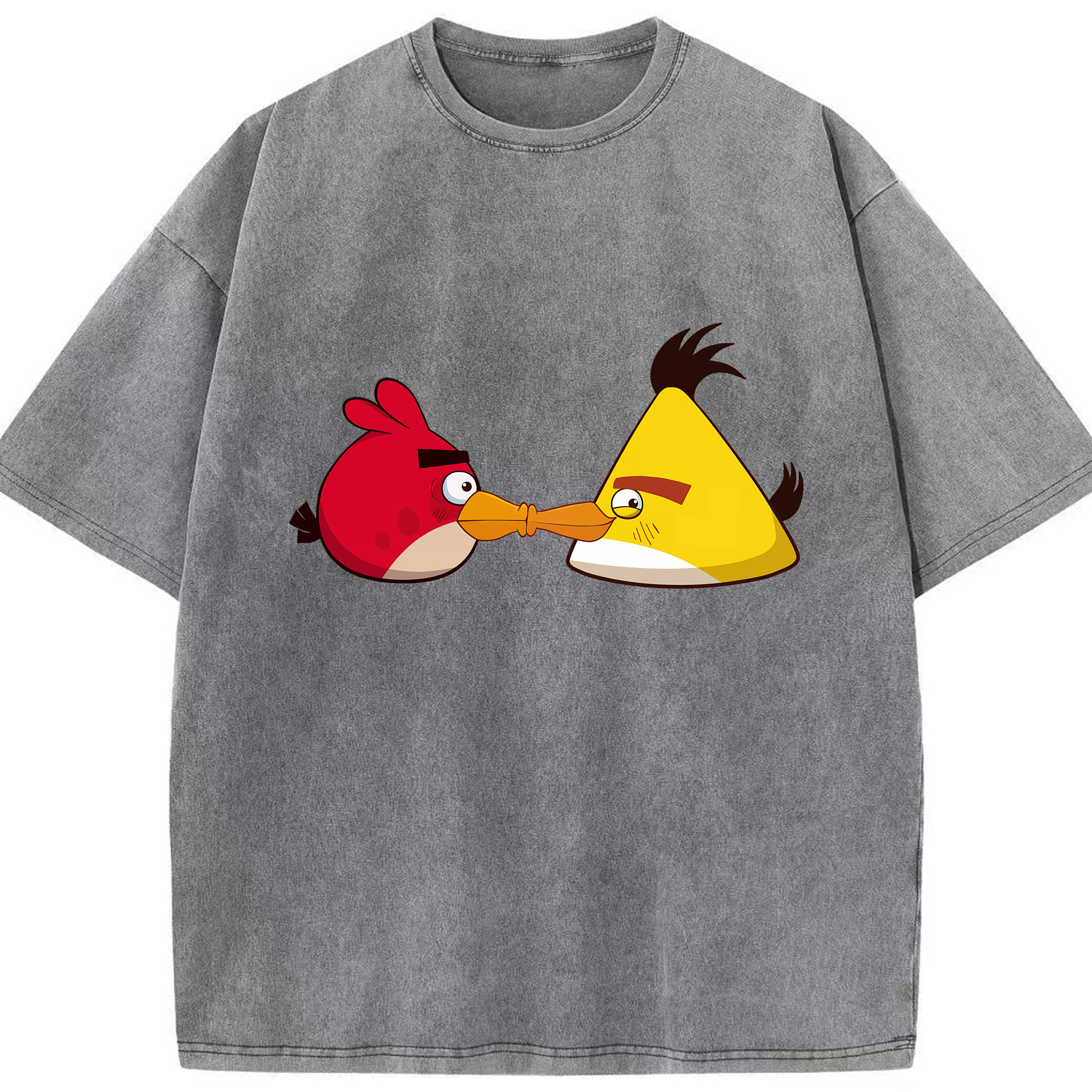 （画像用） Angry Birds アングリーバード 綿100% ヴィンテージ風 半袖Tシャツ（フロントプリント）