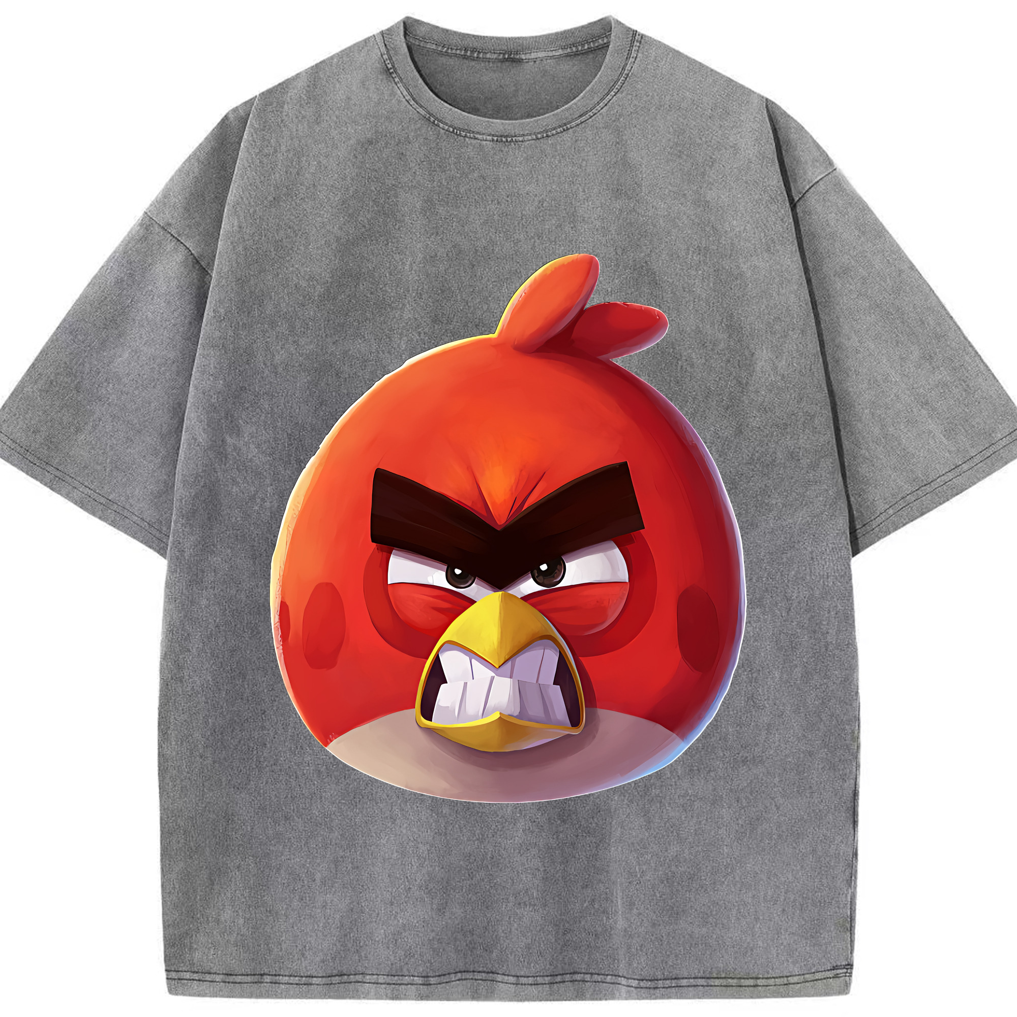 （画像用） Angry Birds アングリーバード 綿100% ヴィンテージ風 半袖Tシャツ（フロントプリント）