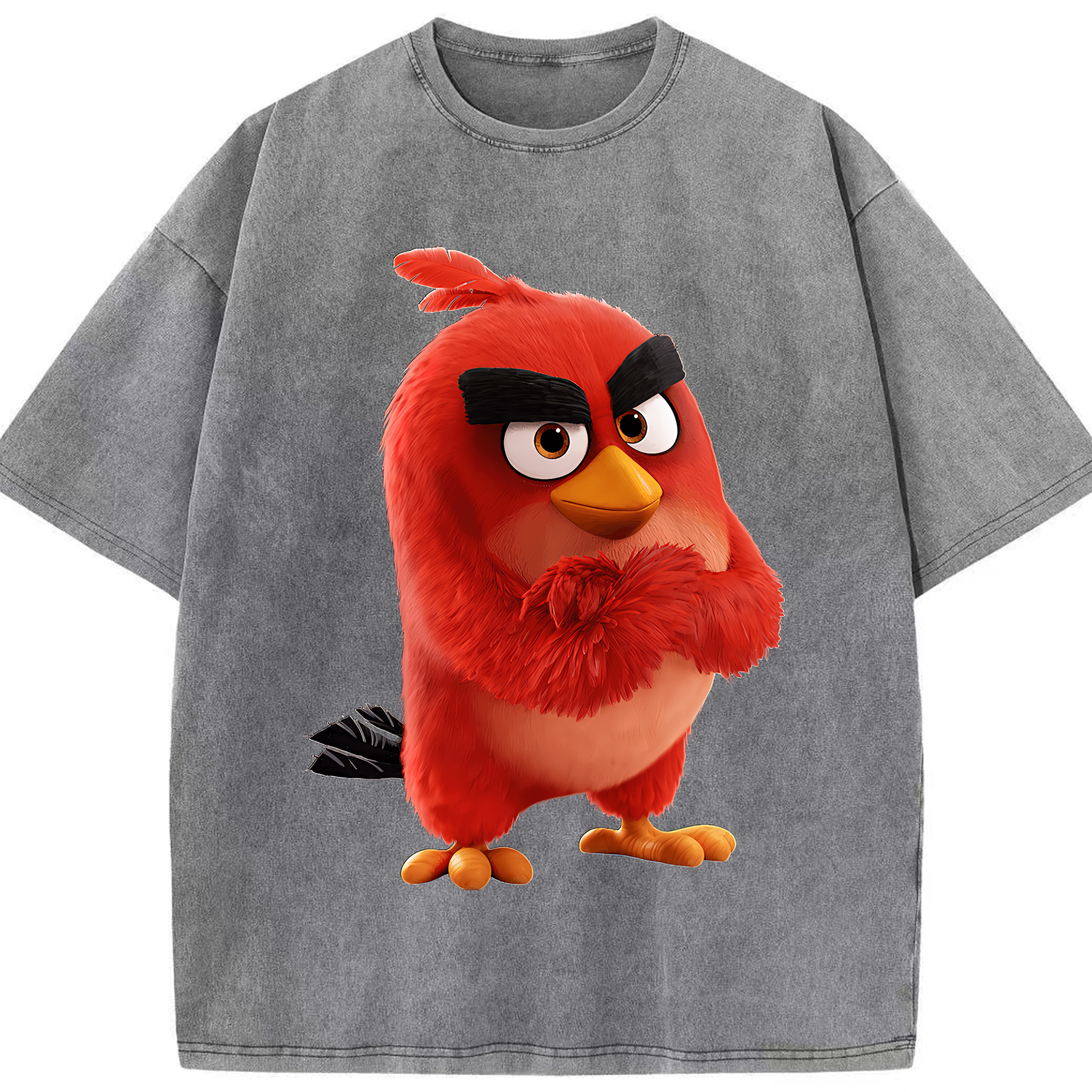 （画像用） Angry Birds アングリーバード 綿100% ヴィンテージ風 半袖Tシャツ（フロントプリント）