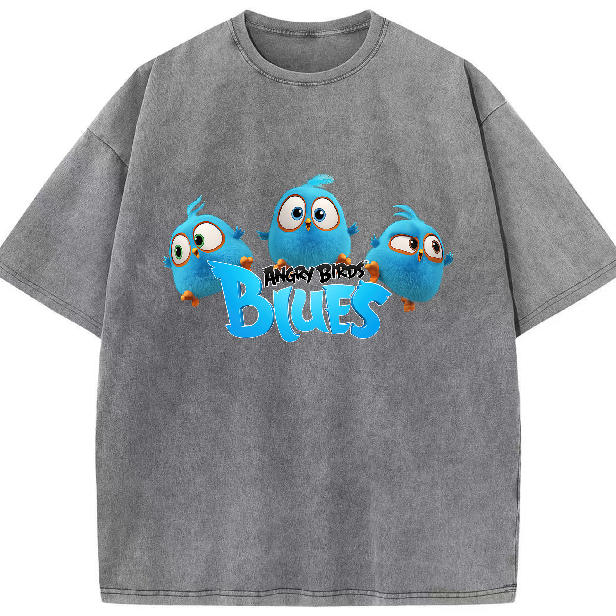 （画像用） Angry Birds アングリーバード 綿100% ヴィンテージ風 半袖Tシャツ（フロントプリント）