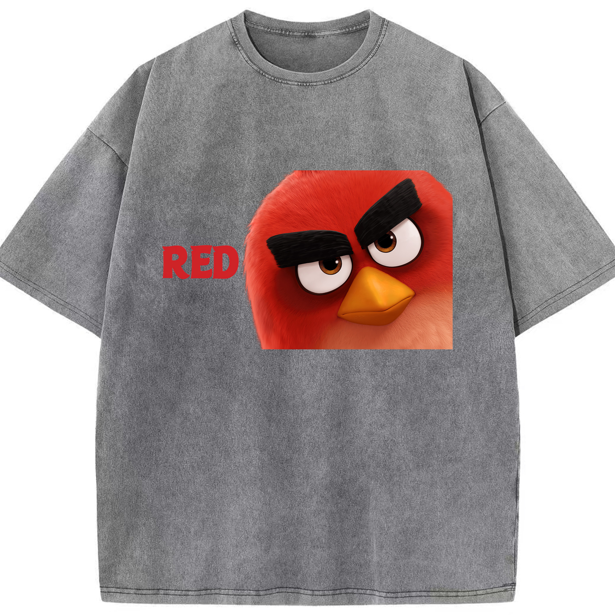 （画像用） Angry Birds アングリーバード 綿100% ヴィンテージ風 半袖Tシャツ（フロントプリント）