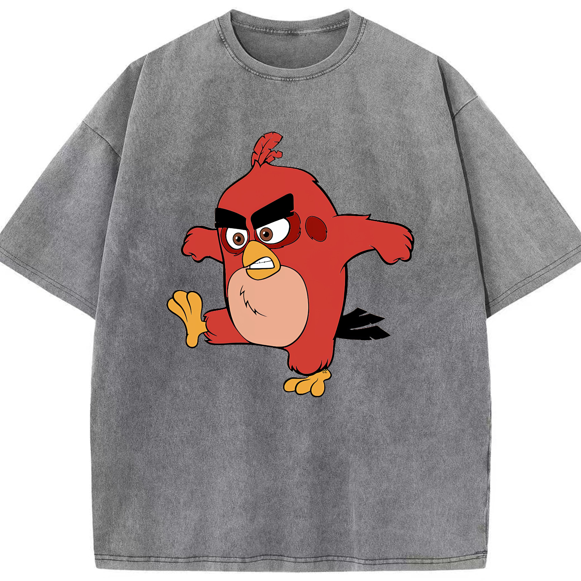 （画像用） Angry Birds アングリーバード 綿100% ヴィンテージ風 半袖Tシャツ（フロントプリント）