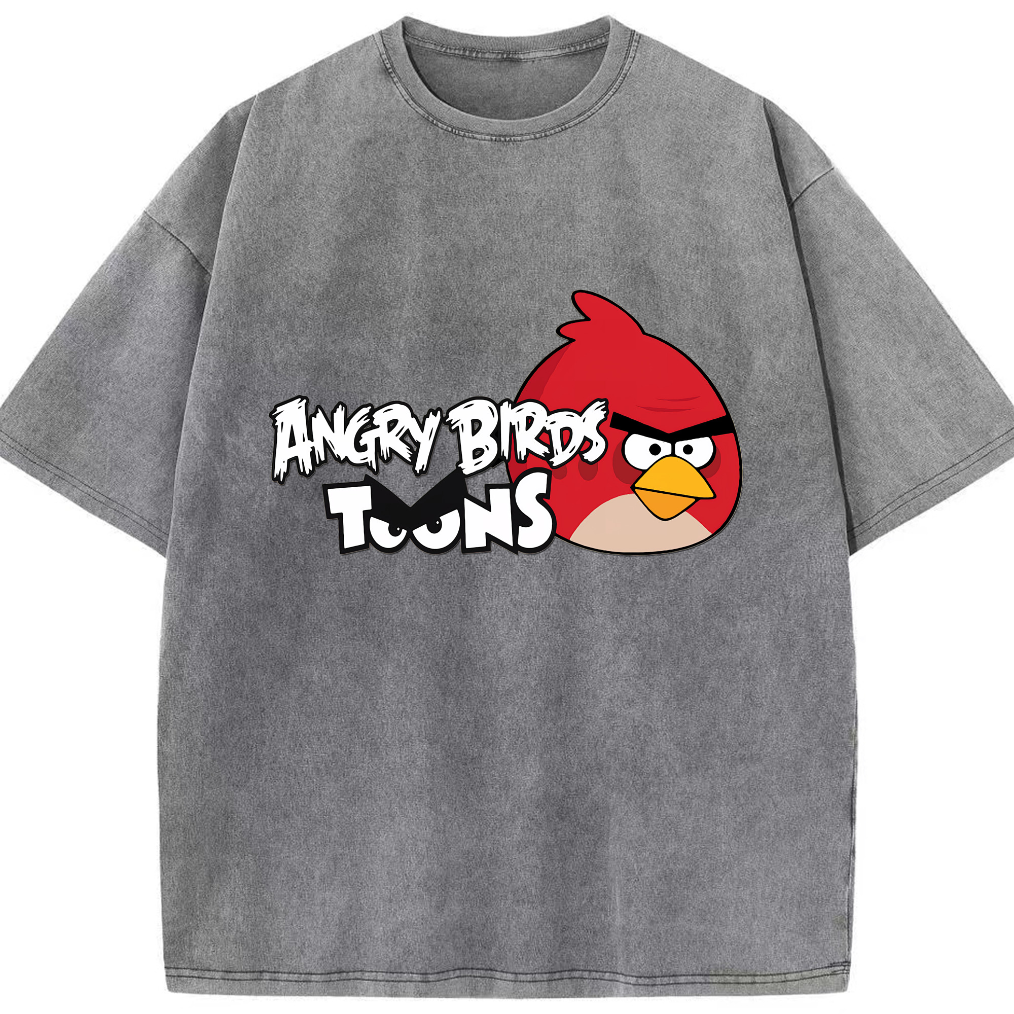 （画像用） Angry Birds アングリーバード 綿100% ヴィンテージ風 半袖Tシャツ（フロントプリント）