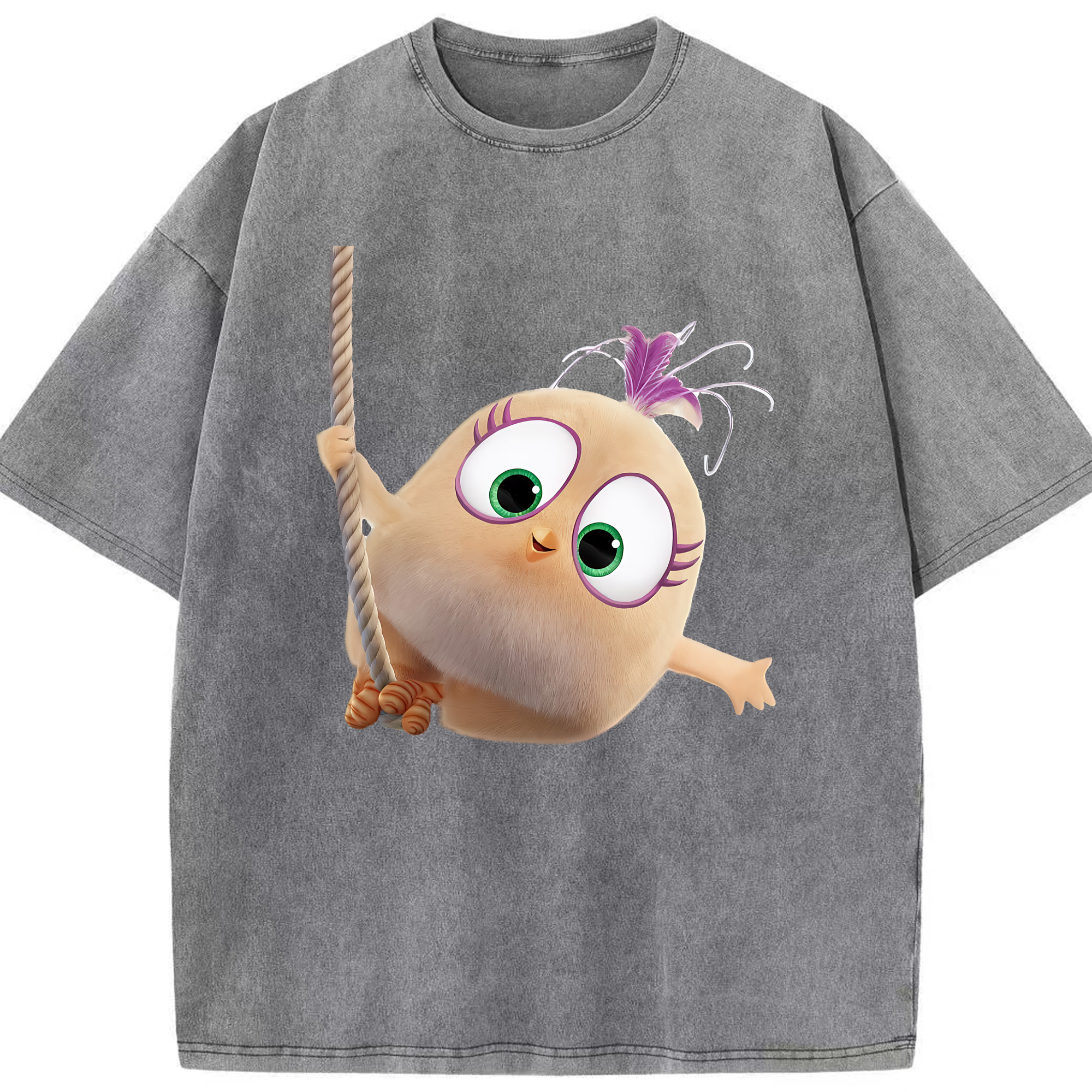 （画像用） Angry Birds アングリーバード 綿100% ヴィンテージ風 半袖Tシャツ（フロントプリント）