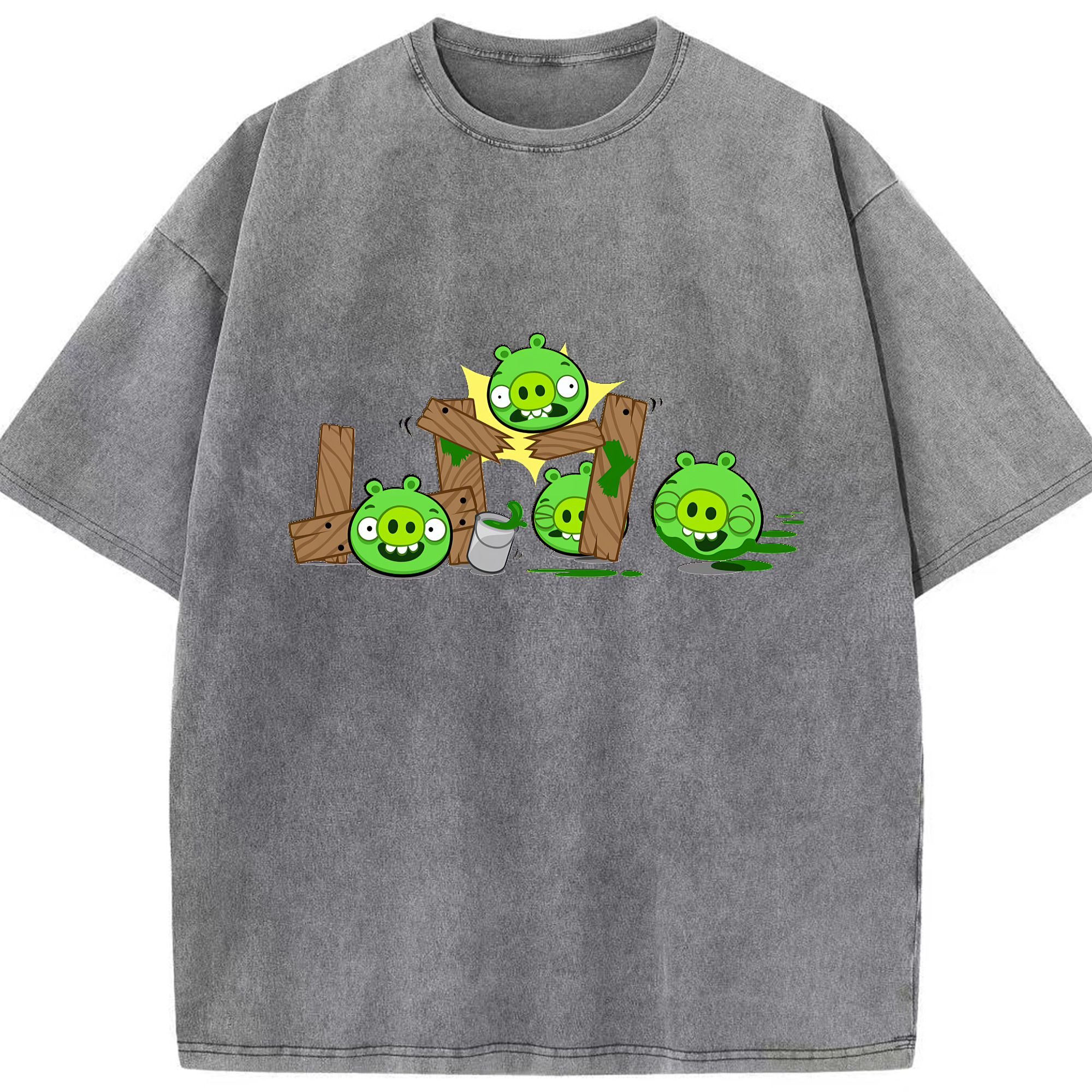 （画像用） Angry Birds アングリーバード 綿100% ヴィンテージ風 半袖Tシャツ（フロントプリント）
