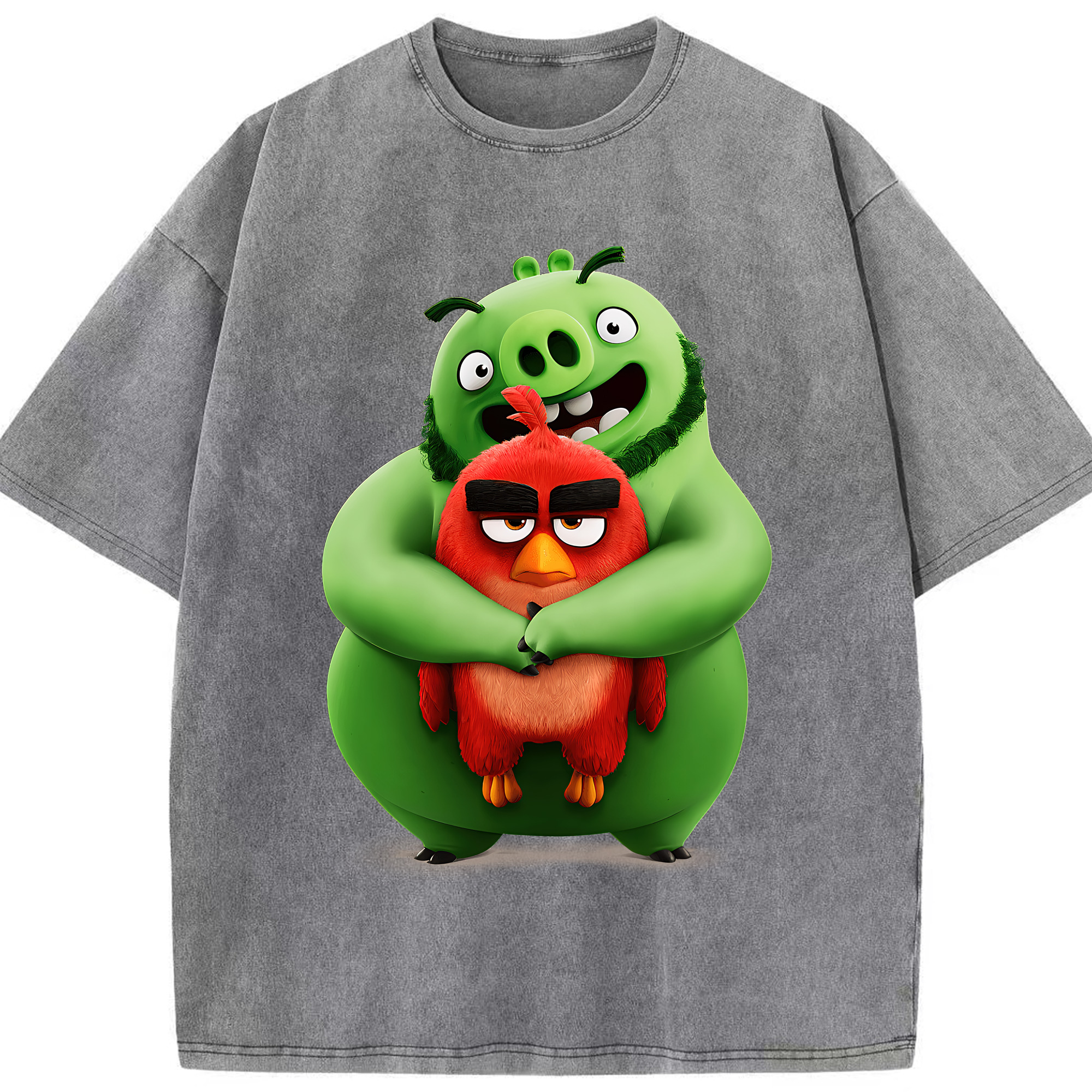 （画像用） Angry Birds アングリーバード 綿100% ヴィンテージ風 半袖Tシャツ（フロントプリント）