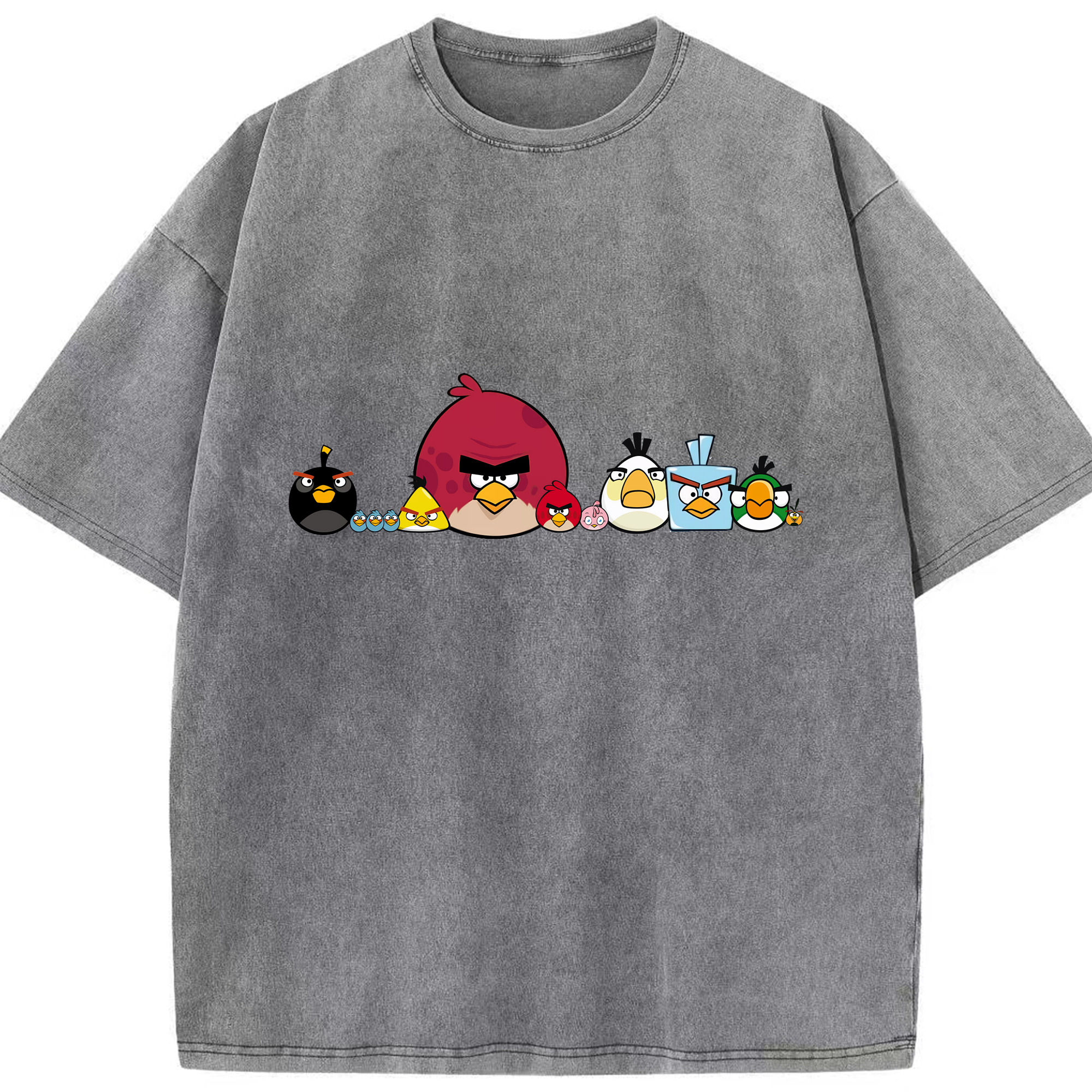 （画像用） Angry Birds アングリーバード 綿100% ヴィンテージ風 半袖Tシャツ（フロントプリント）