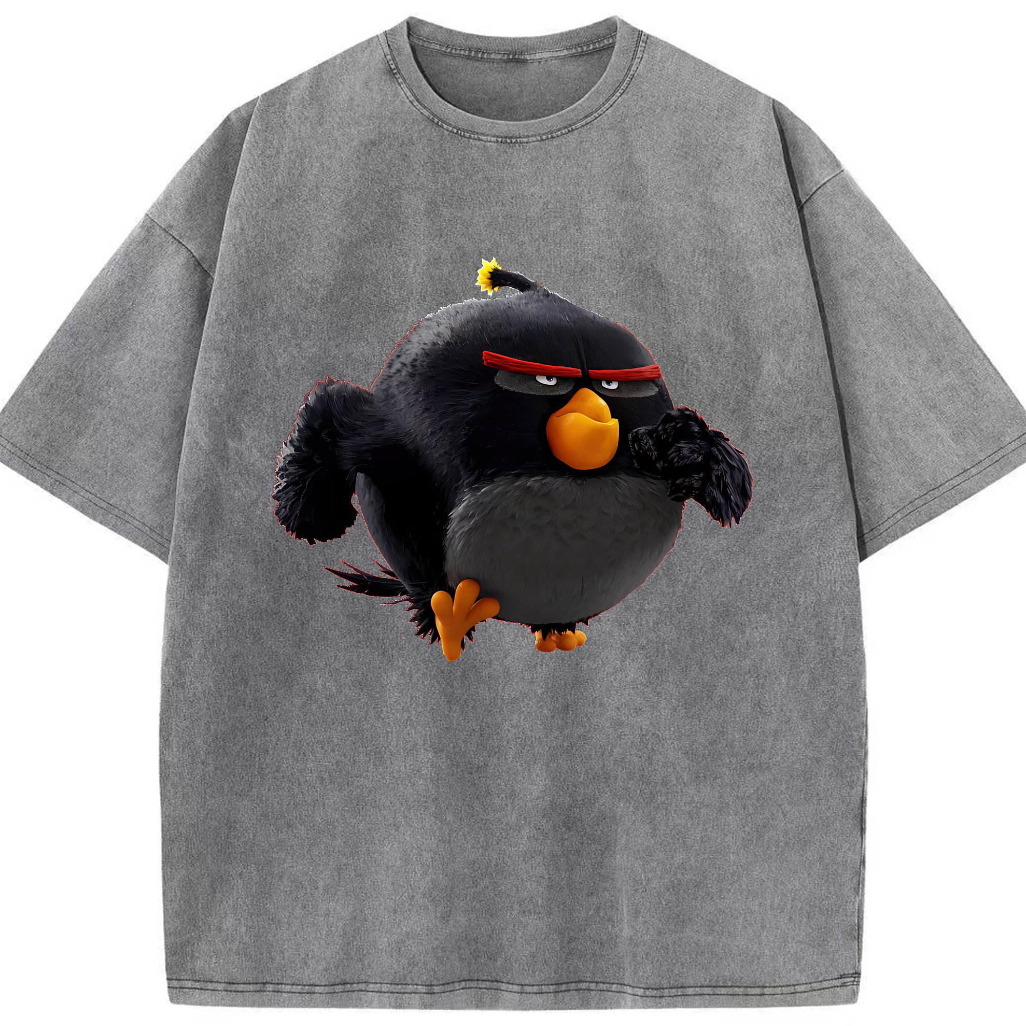 （画像用） Angry Birds アングリーバード 綿100% ヴィンテージ風 半袖Tシャツ（フロントプリント）