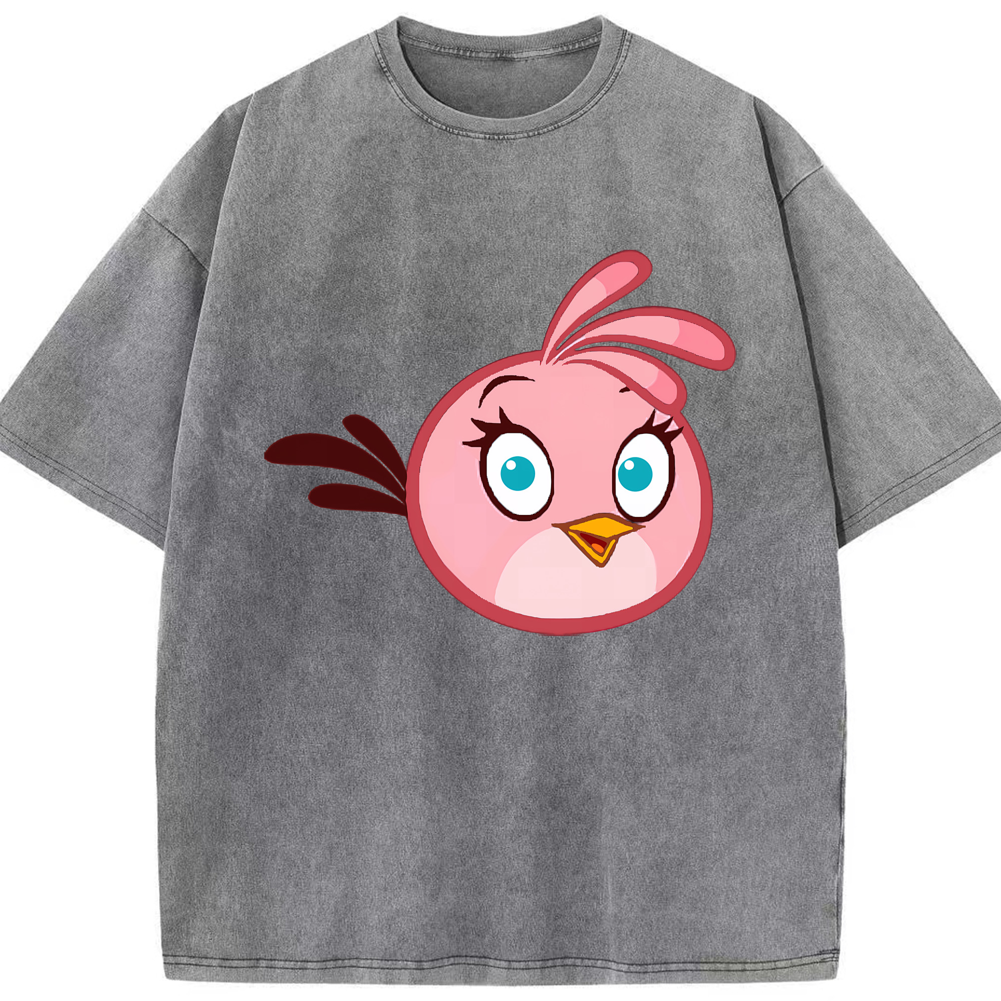 （画像用） Angry Birds アングリーバード 綿100% ヴィンテージ風 半袖Tシャツ（フロントプリント）