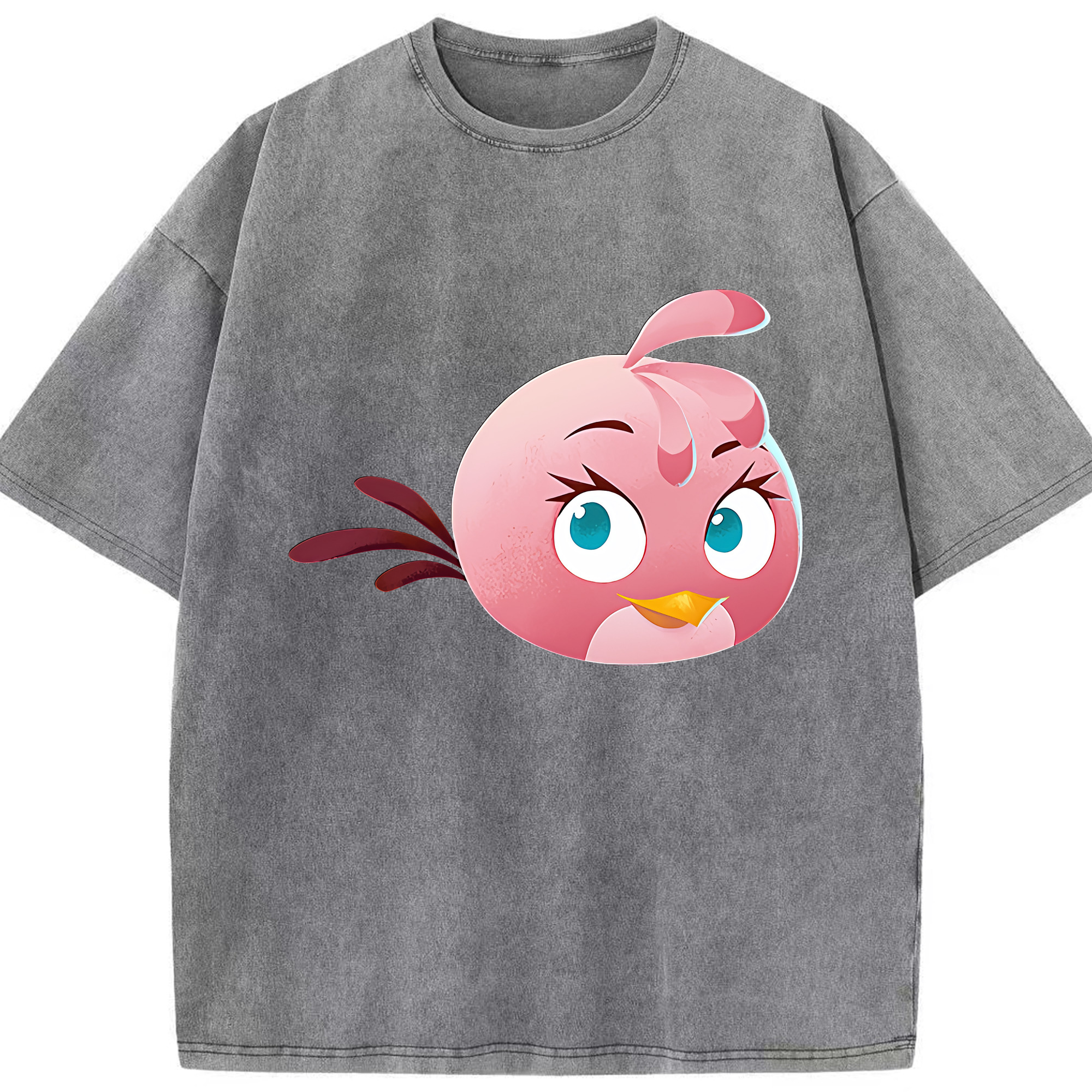 （画像用） Angry Birds アングリーバード 綿100% ヴィンテージ風 半袖Tシャツ（フロントプリント）