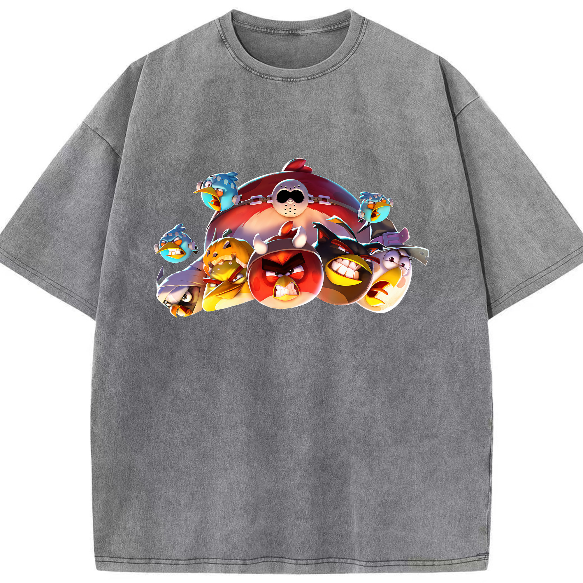 （画像用） Angry Birds アングリーバード 綿100% ヴィンテージ風 半袖Tシャツ（フロントプリント）