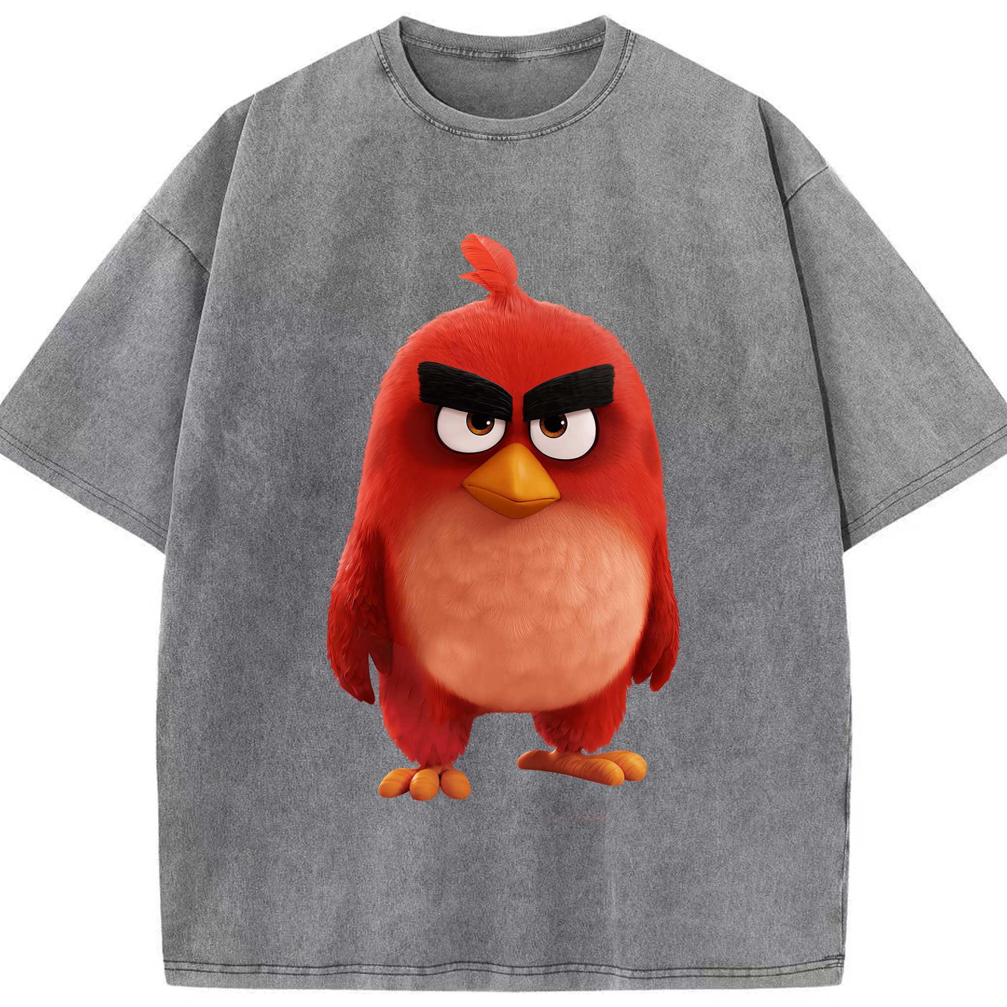 （画像用） Angry Birds アングリーバード 綿100% ヴィンテージ風 半袖Tシャツ（フロントプリント）