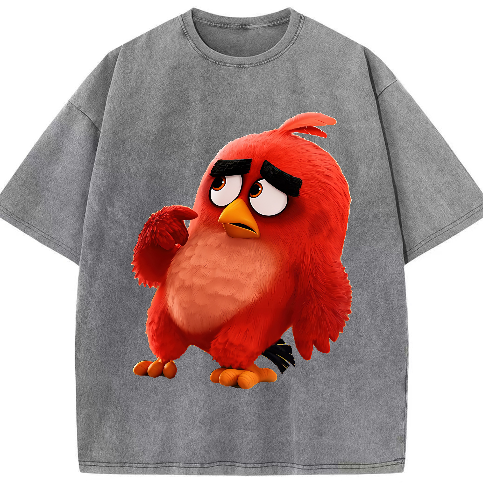 （画像用） Angry Birds アングリーバード 綿100% ヴィンテージ風 半袖Tシャツ（フロントプリント）