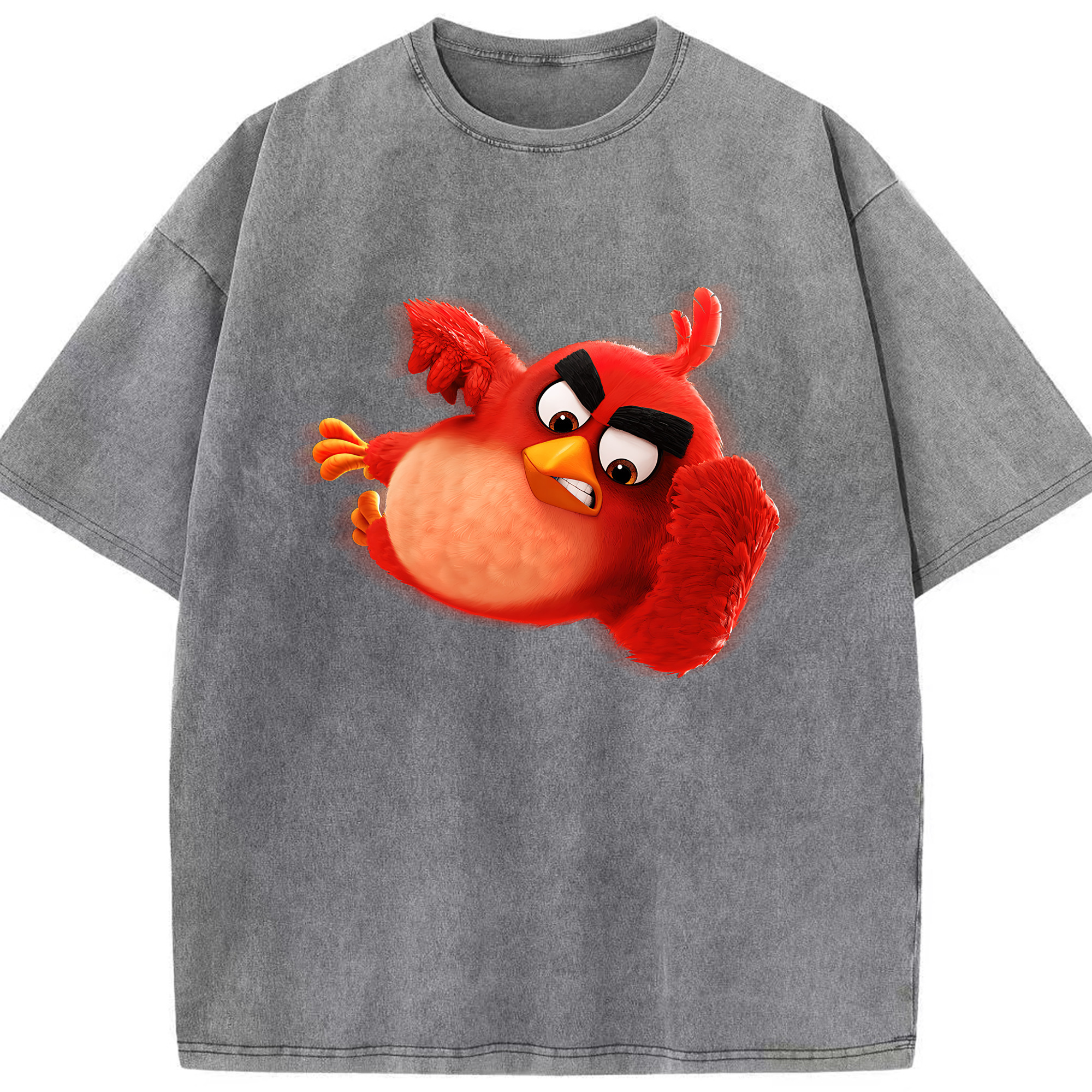 （画像用） Angry Birds アングリーバード 綿100% ヴィンテージ風 半袖Tシャツ（フロントプリント）