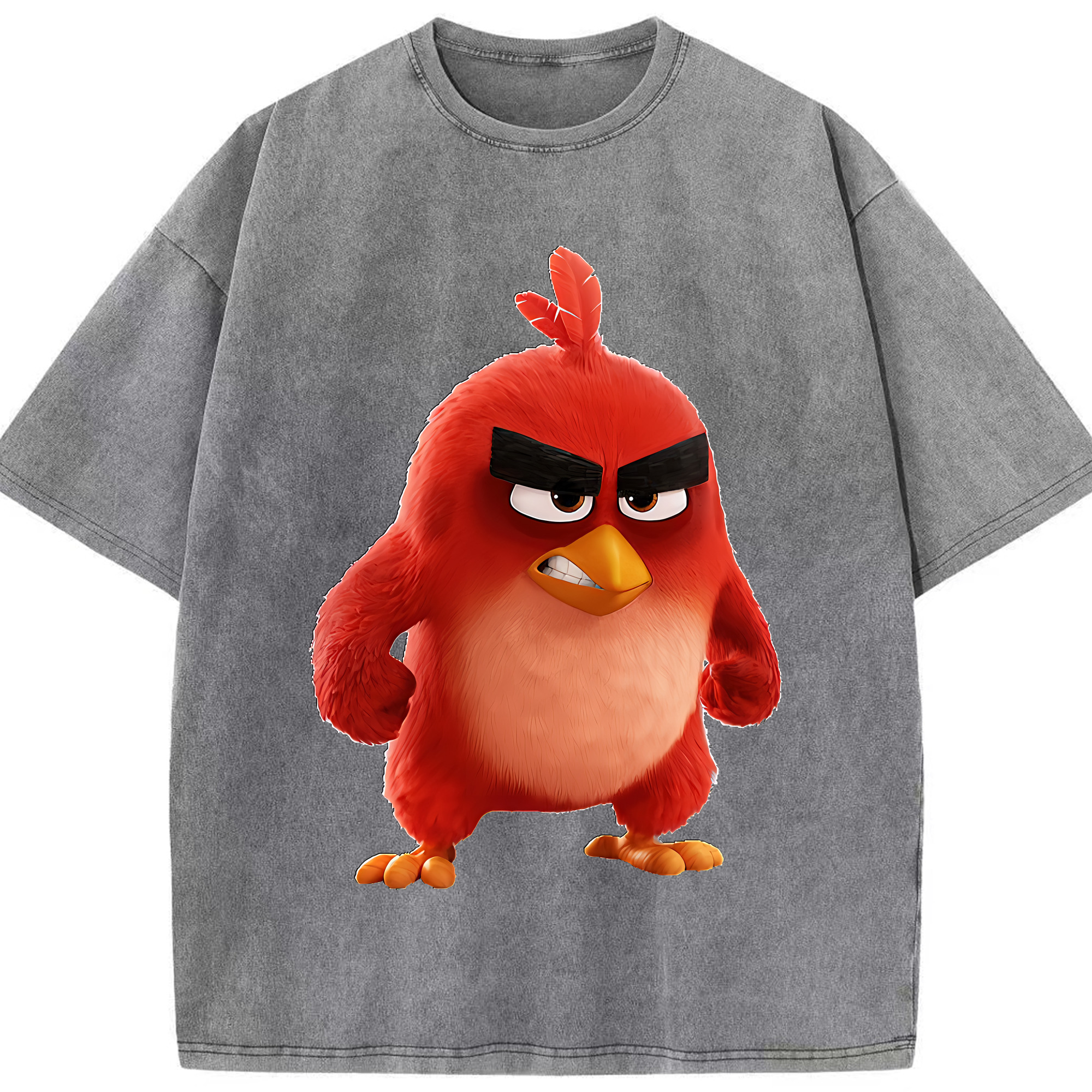 （画像用） Angry Birds アングリーバード 綿100% ヴィンテージ風 半袖Tシャツ（フロントプリント）