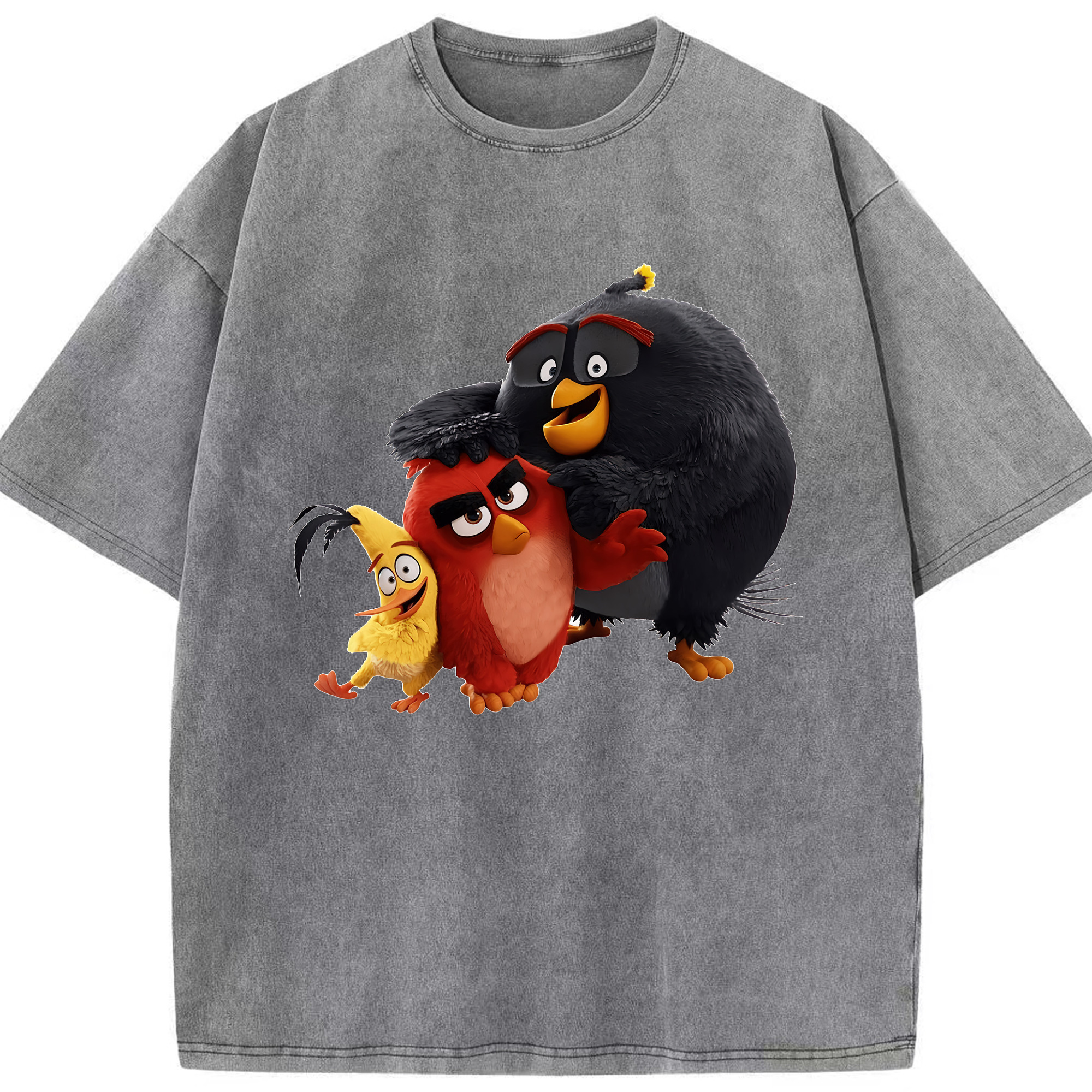 （画像用） Angry Birds アングリーバード 綿100% ヴィンテージ風 半袖Tシャツ（フロントプリント）