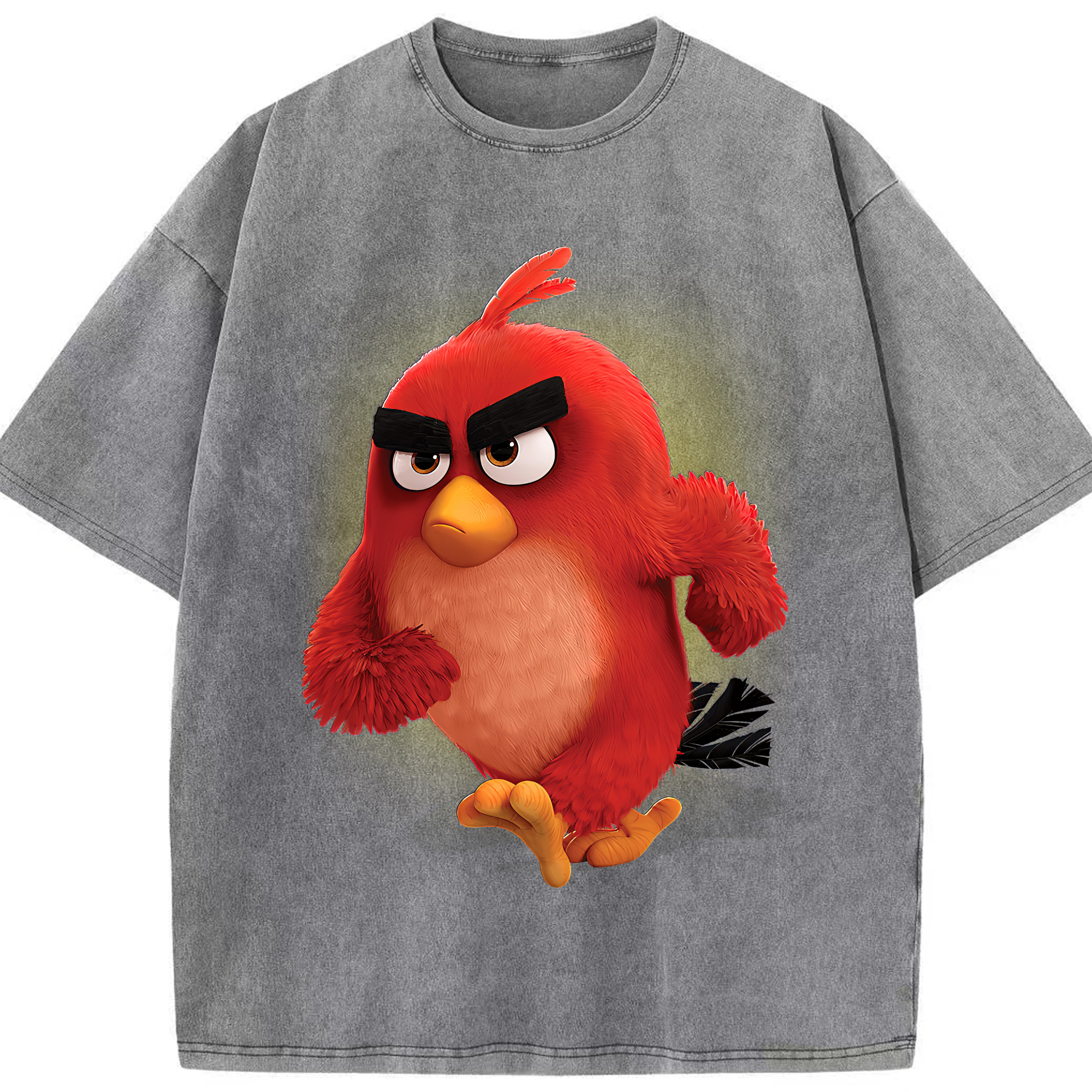 （画像用） Angry Birds アングリーバード 綿100% ヴィンテージ風 半袖Tシャツ（フロントプリント）