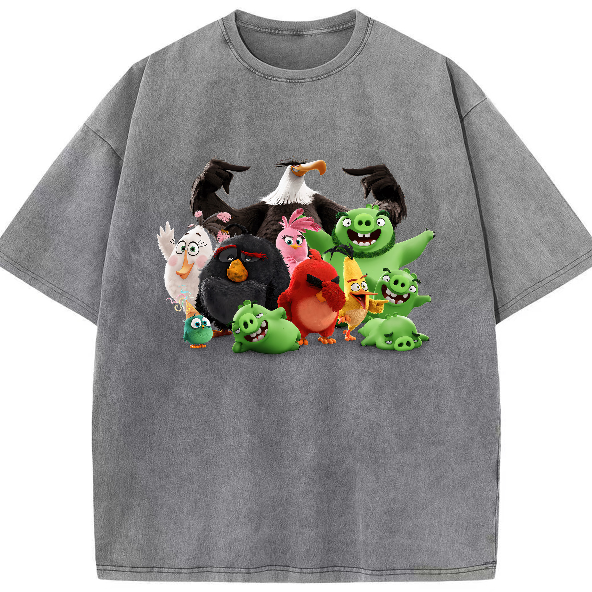 （画像用） Angry Birds アングリーバード 綿100% ヴィンテージ風 半袖Tシャツ（フロントプリント）