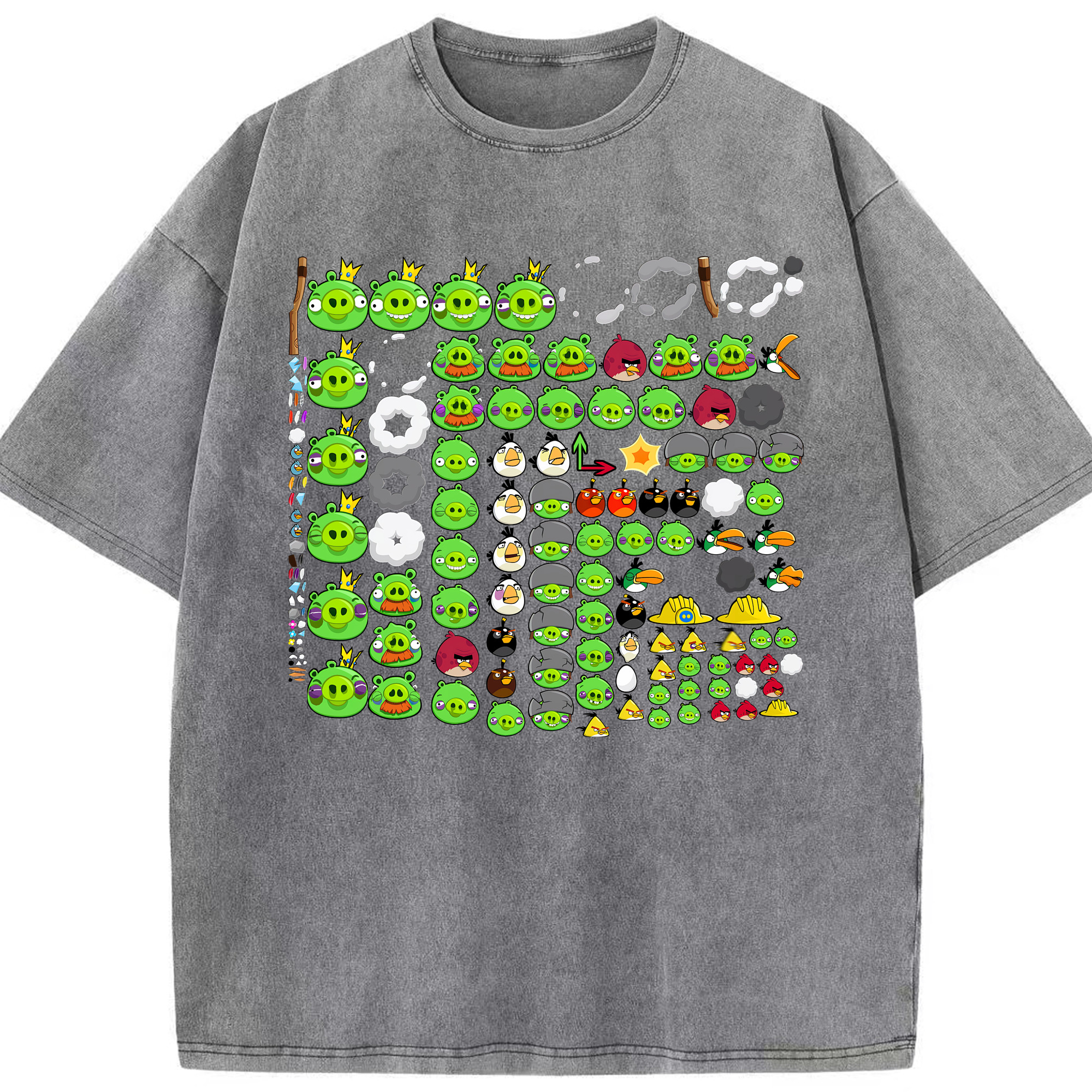 （画像用） Angry Birds アングリーバード 綿100% ヴィンテージ風 半袖Tシャツ（フロントプリント）